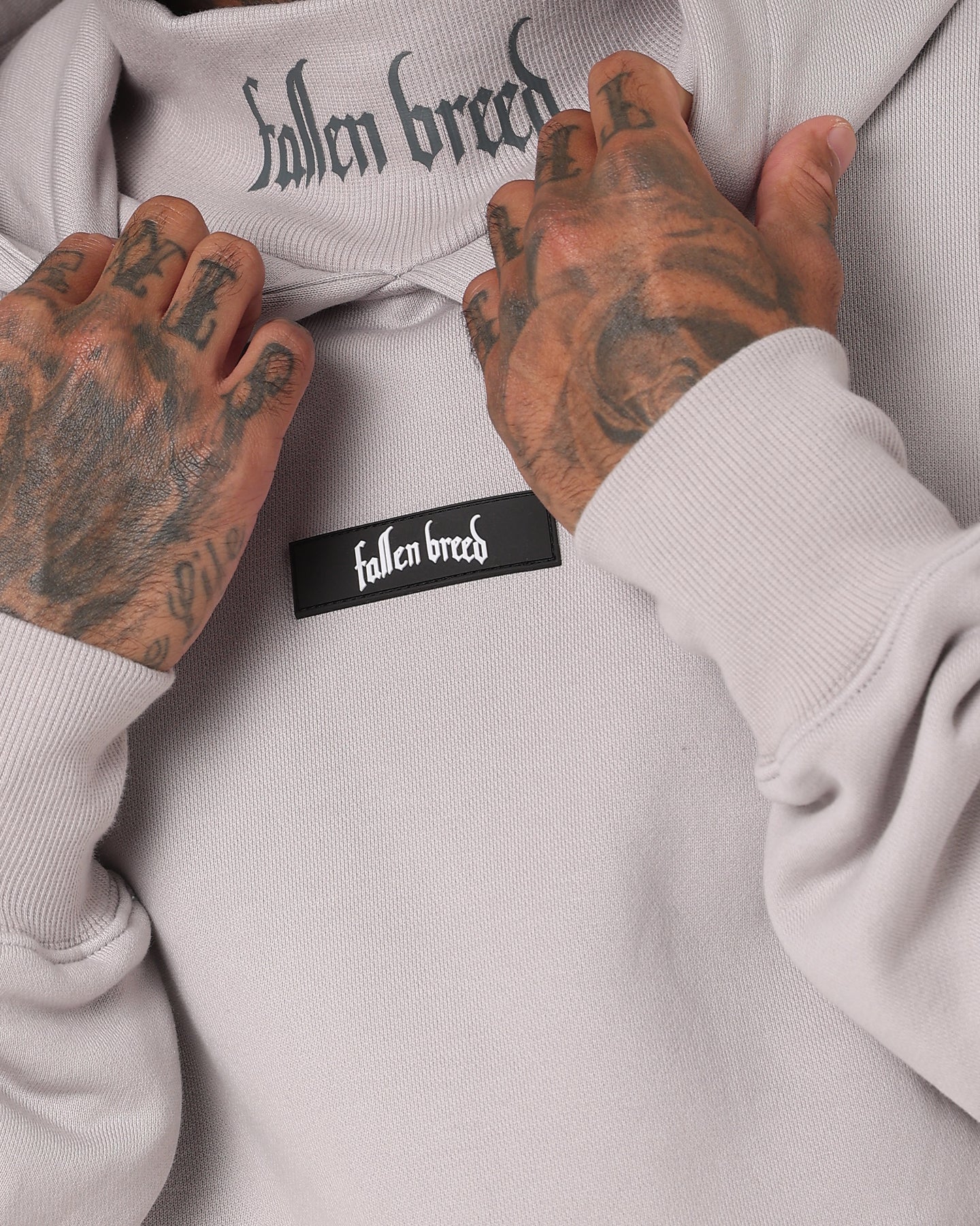 Fallen Breed Signature Logo Hoodie Light Grey - Image 9