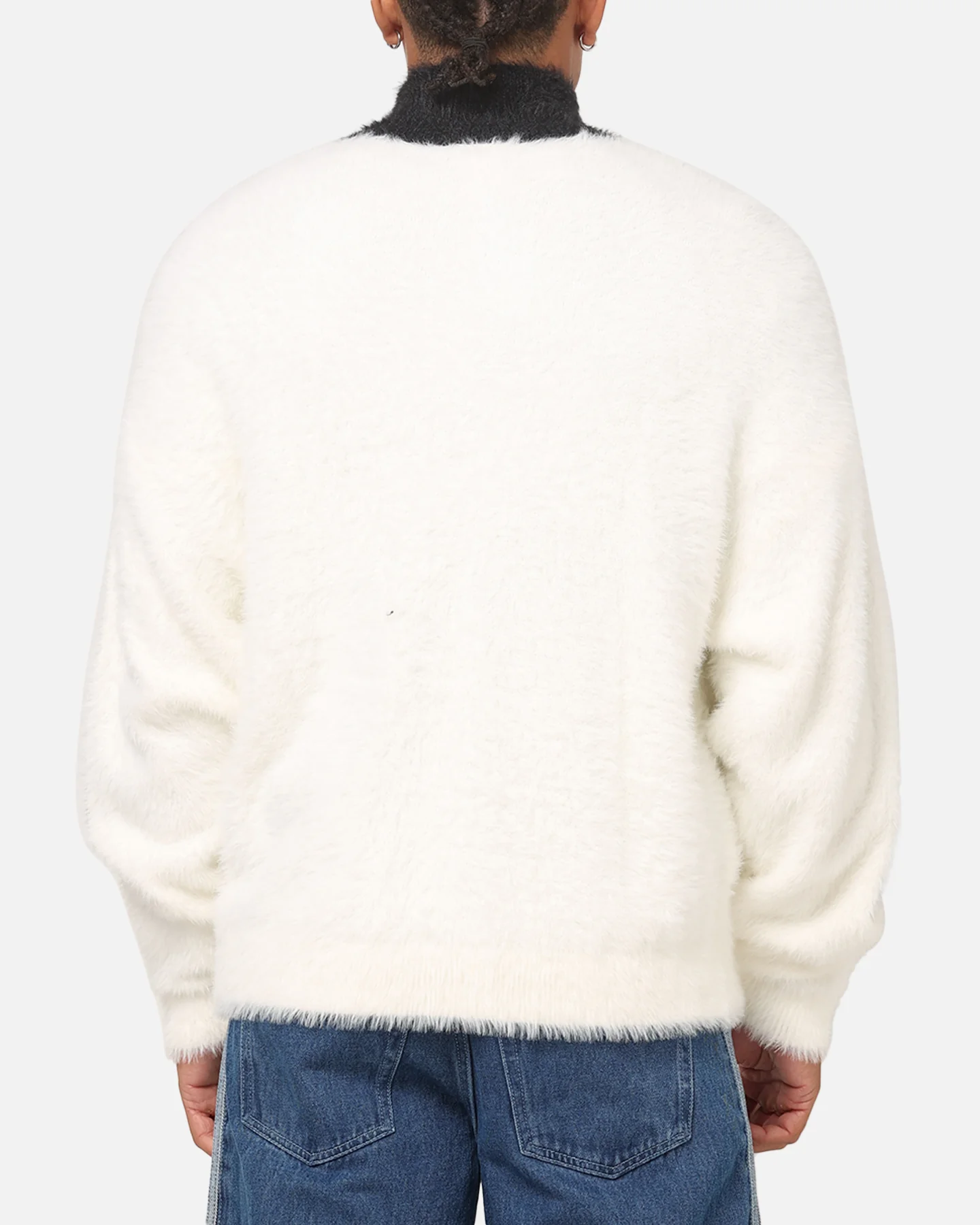 Adidas Faux Mohair Classic Track Top Off White/Black - Image 3
