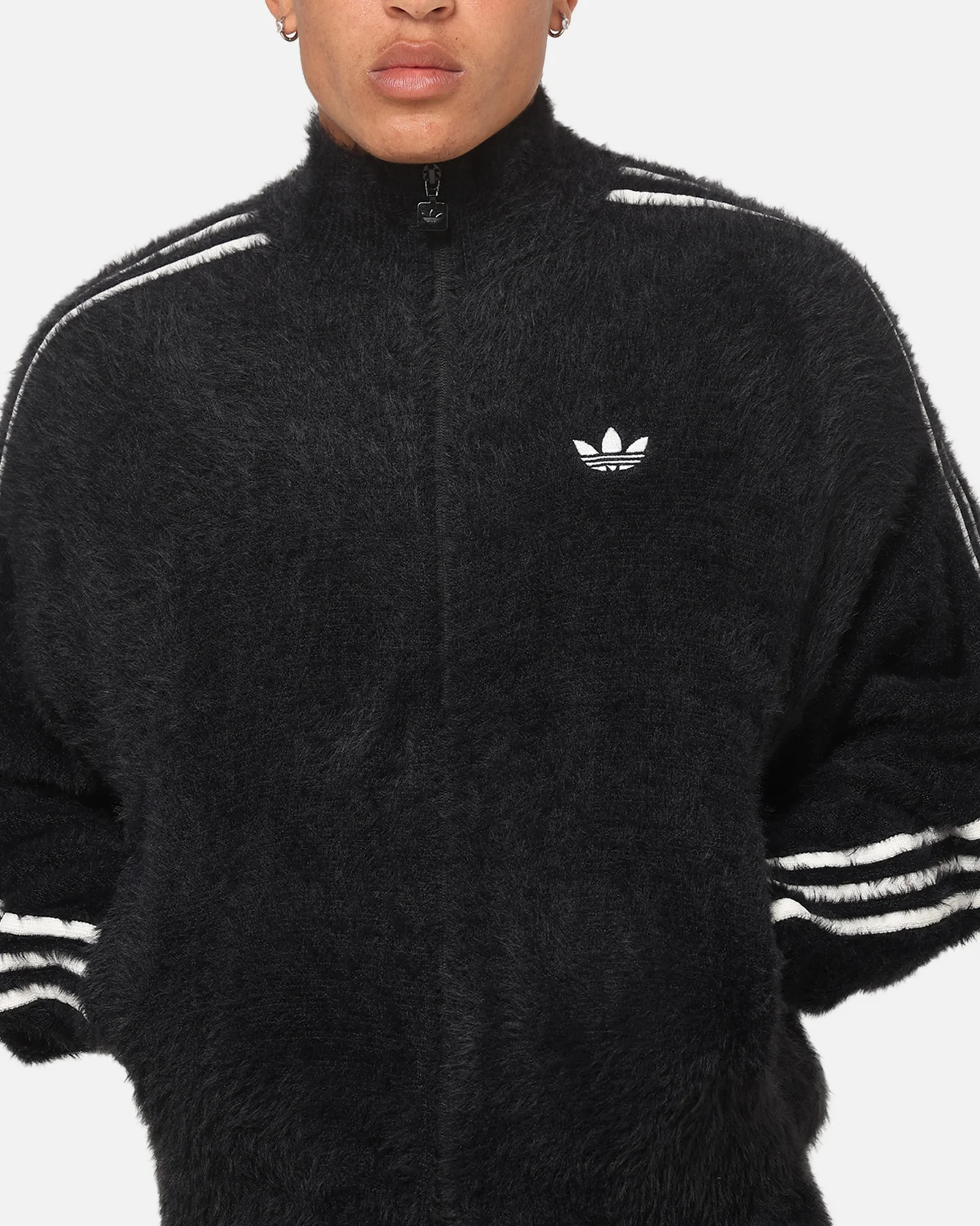 Adidas Faux Mohair Classic Track Top Black/Off White - Image 6