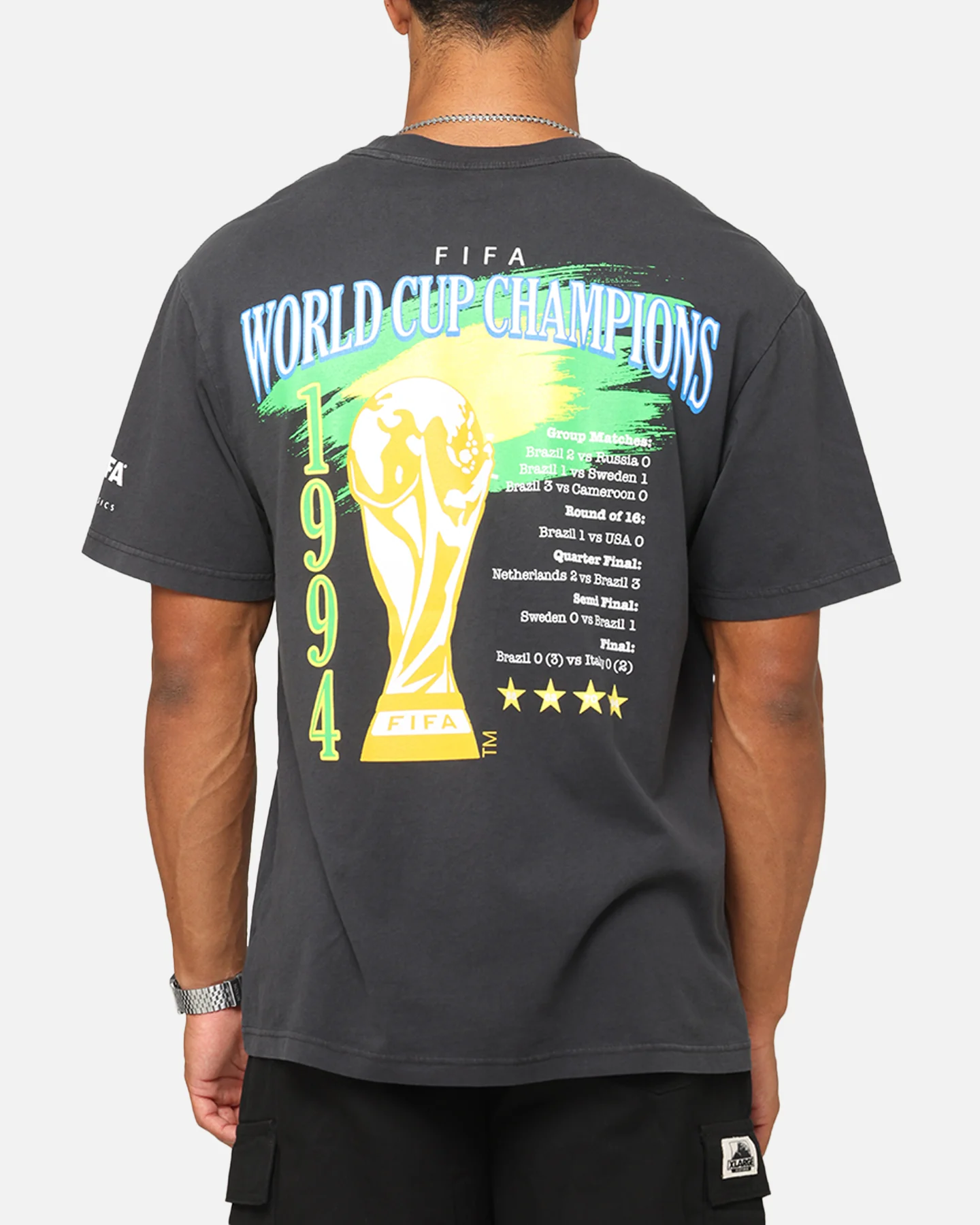 Fifa FIFA Brazil 1994 World Cup T-Shirt Faded Black - Image 2