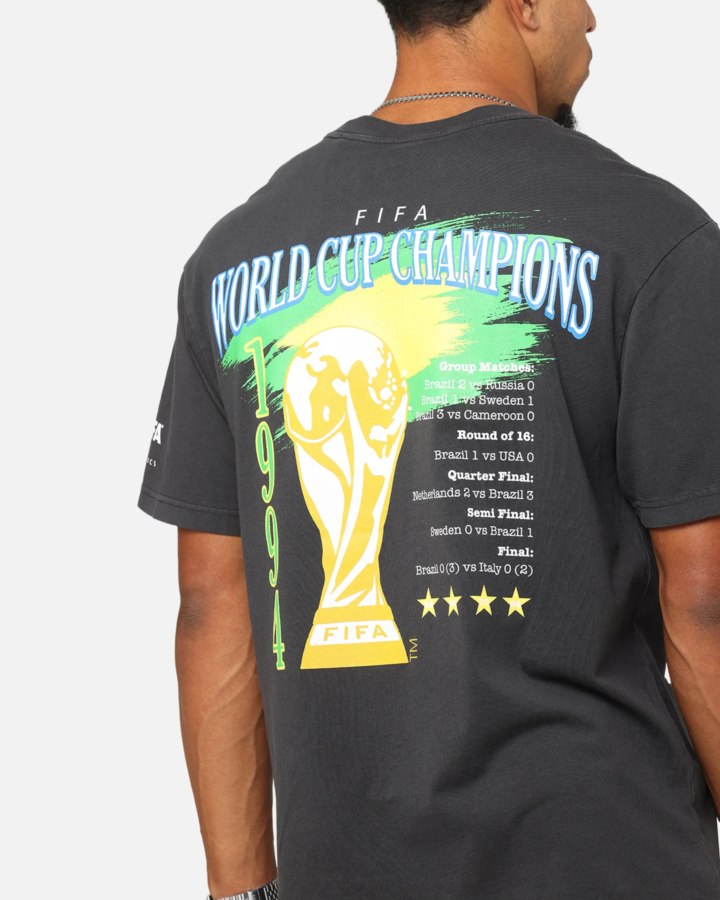 Fifa FIFA Brazil 1994 World Cup T-Shirt Faded Black - Image 7