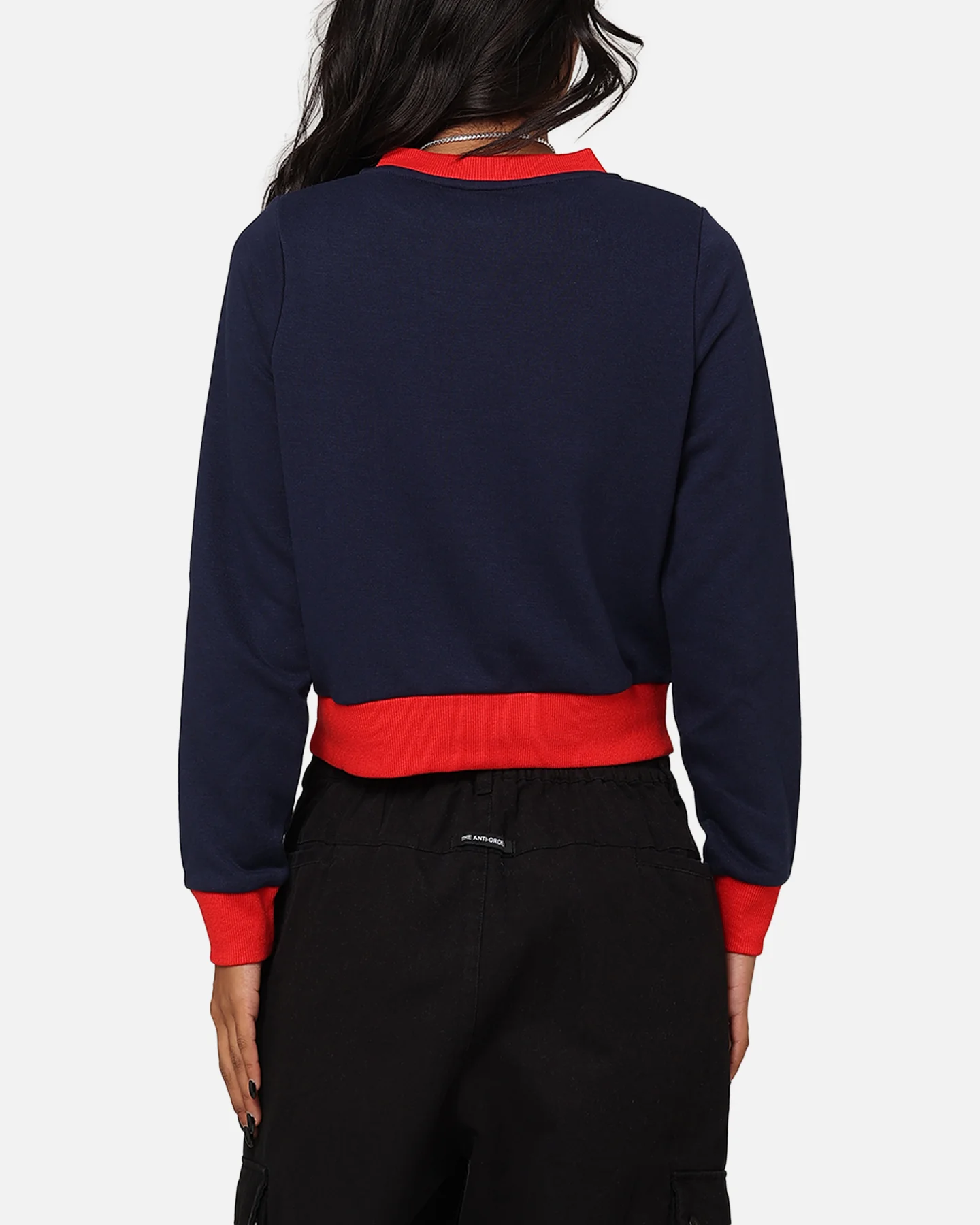 Fila Women's Dellia Cropped Fleece Cardigan Fila Navy/Fila - Image 3
