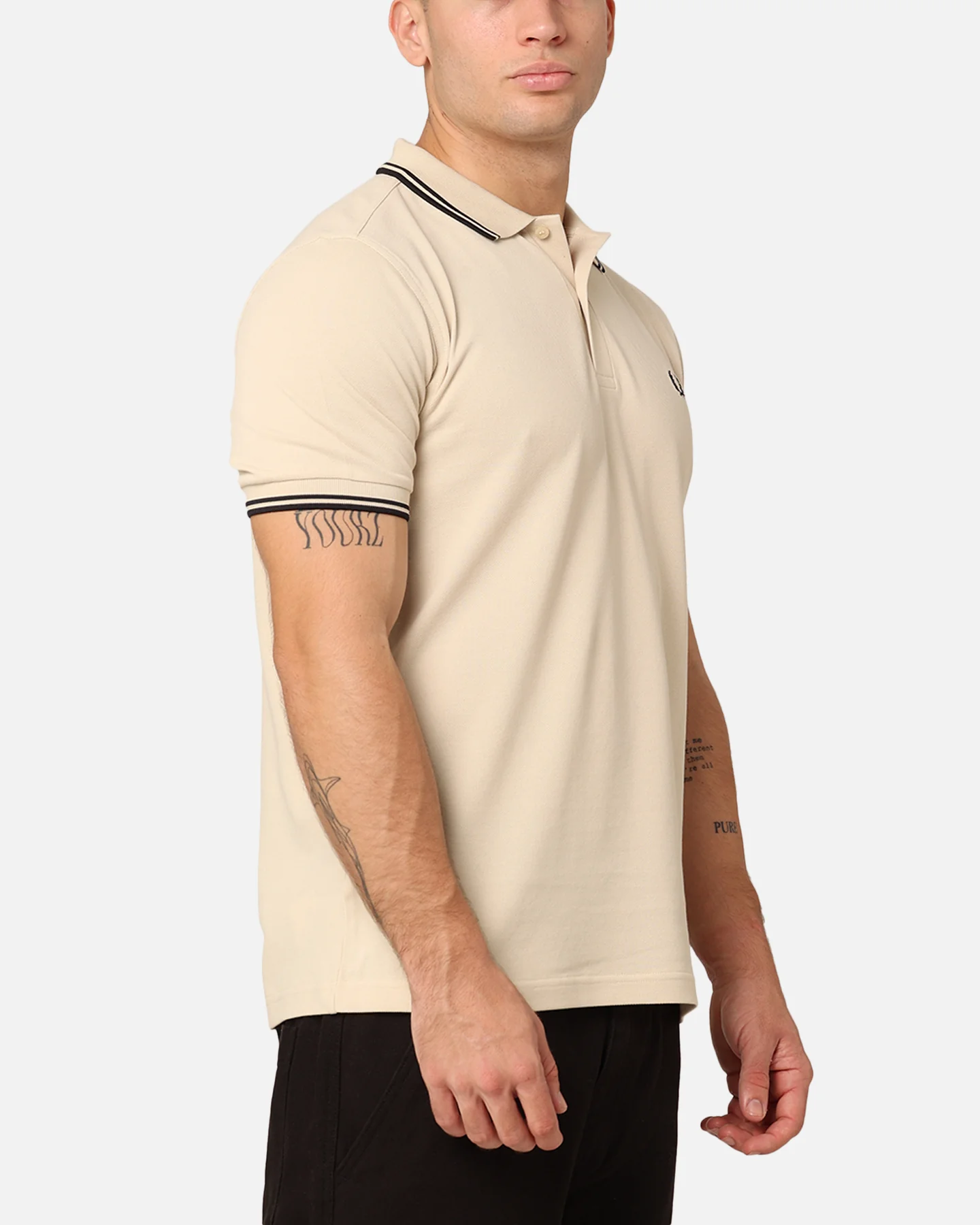 Fred Perry Back Graphic Polo Shirt Oatmeal - Image 5