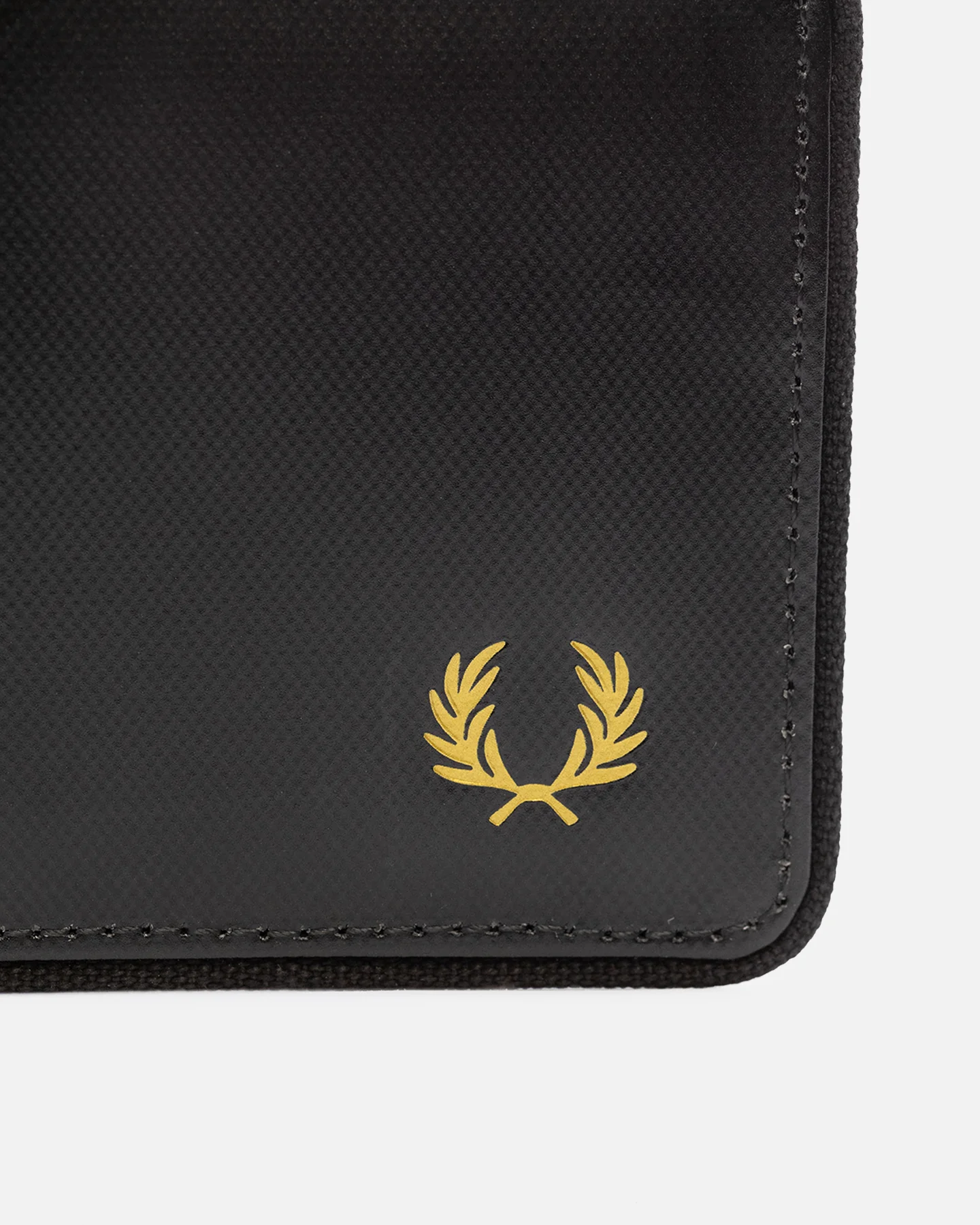 Fred Perry Coated Polyester Billfold Wallet Black/Gold - Image 3