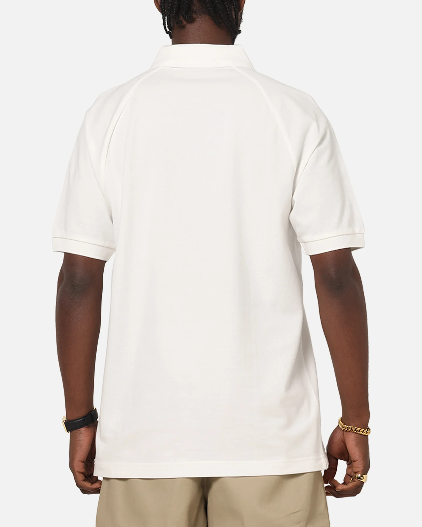 Fred Perry Crepe Pique Zip Neck Polo Shirt Snow White - Image 3