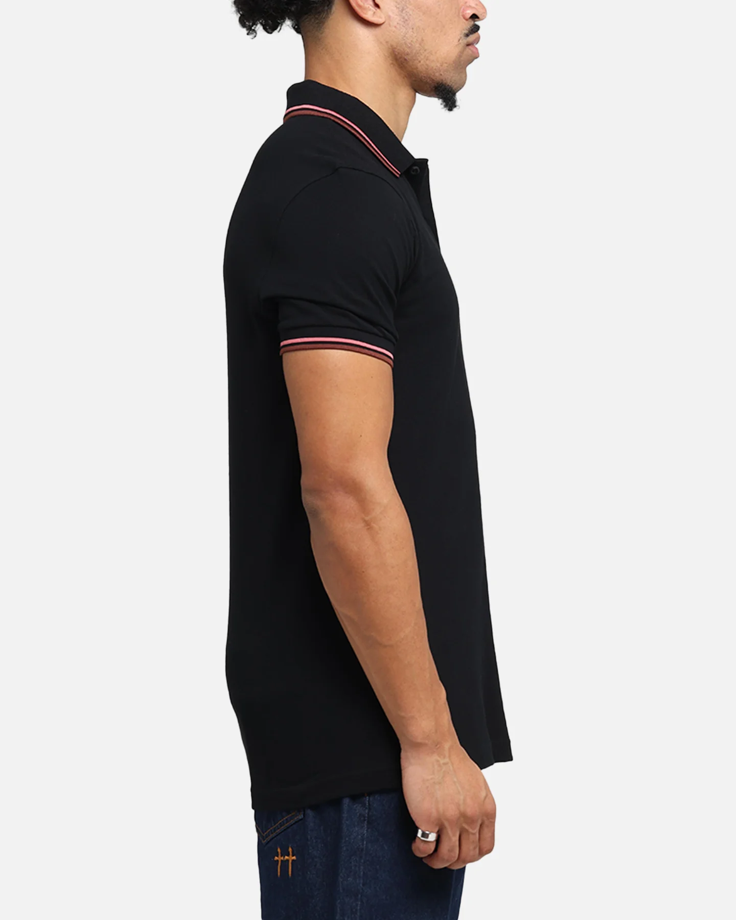 Fred Perry Twin Tipped Polo Shirt Black - Image 4