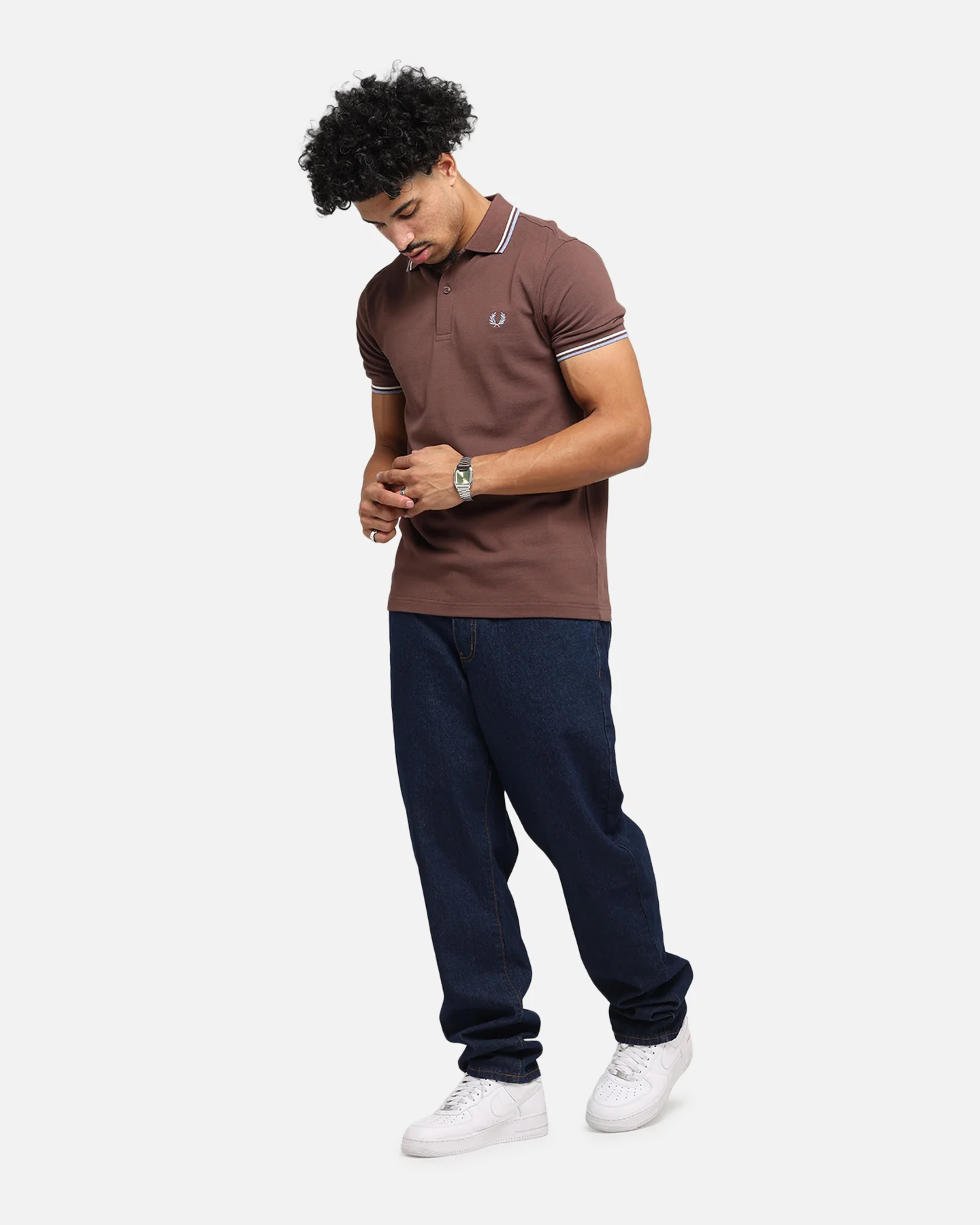 Fred Perry Twin Tipped Polo Shirt Brick - Image 2