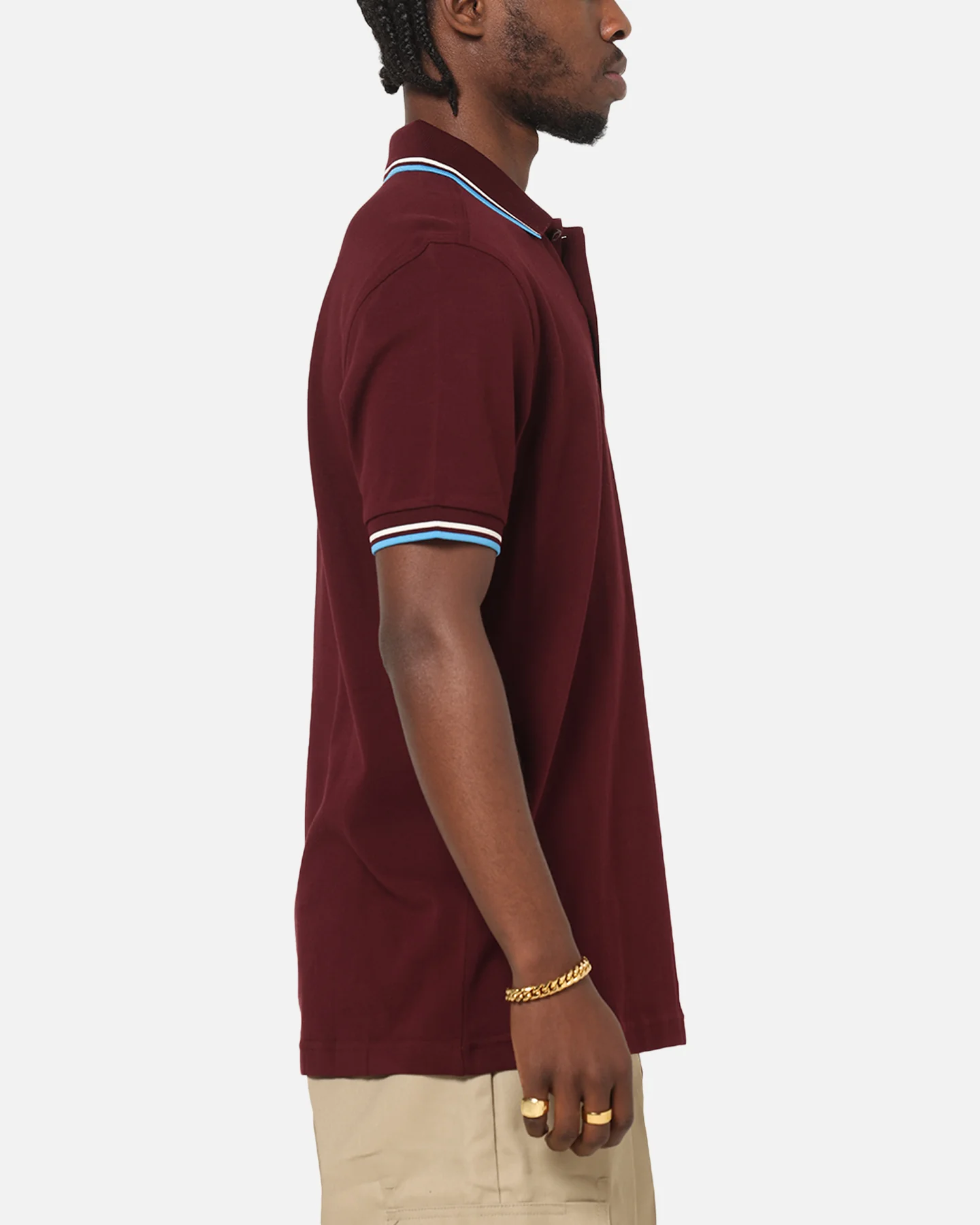 Fred Perry Twin Tipped Polo Shirt Oxblood - Image 4