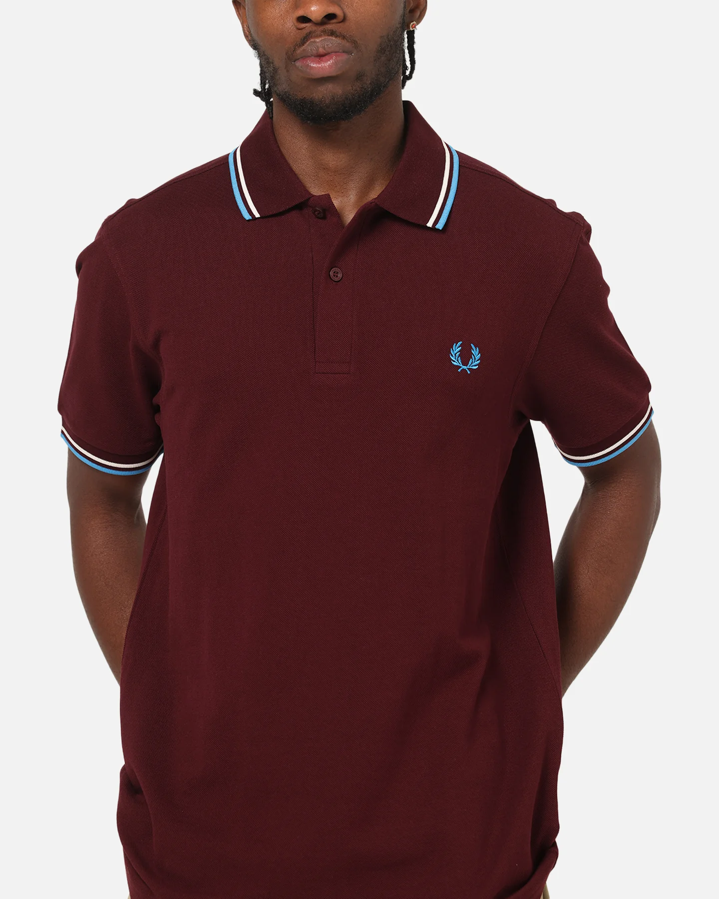 Fred Perry Twin Tipped Polo Shirt Oxblood - Image 6