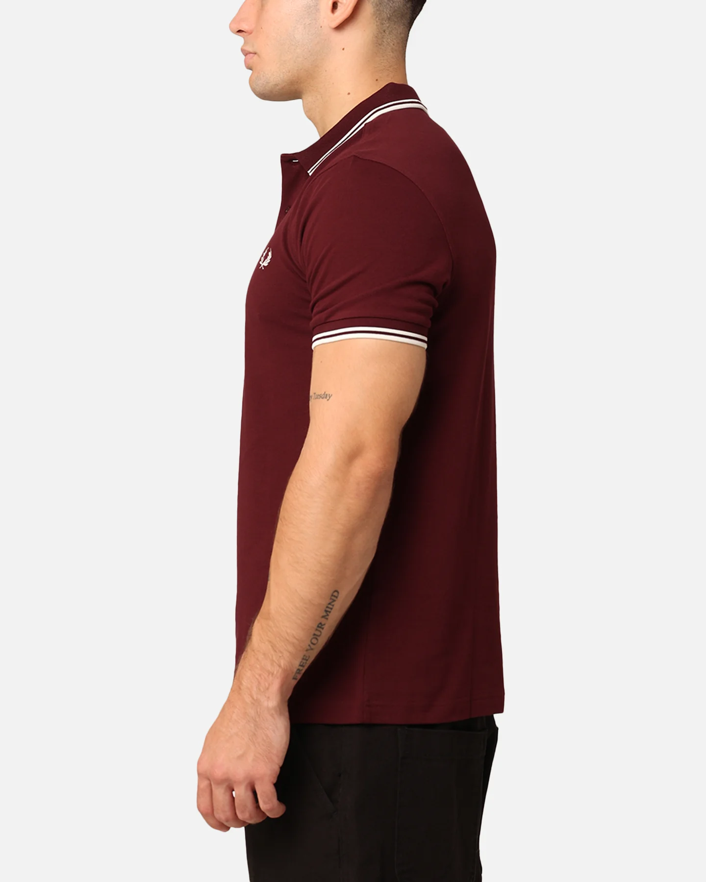 Fred Perry Twin Tipped Polo Shirt Oxblood - Image 5