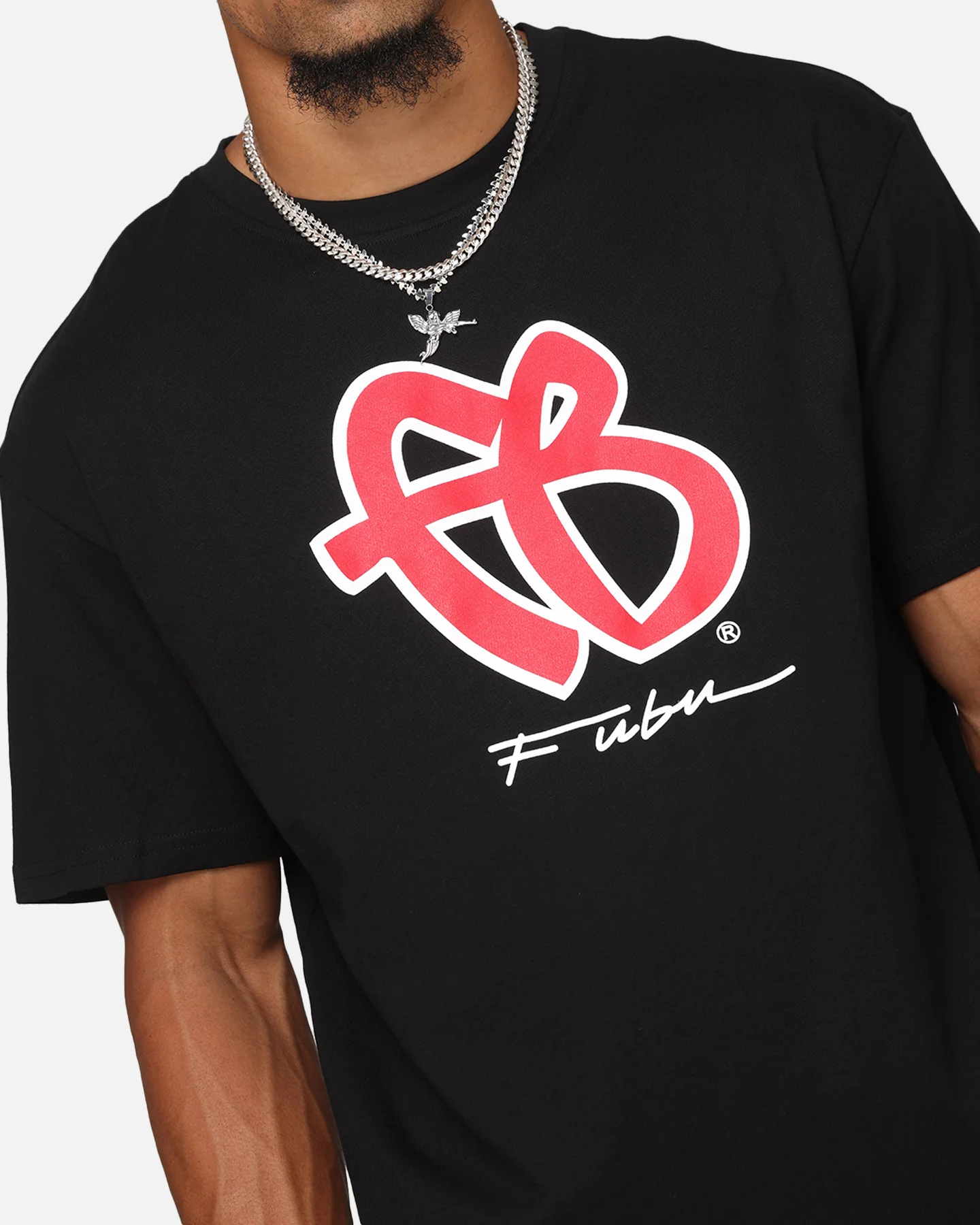 Fubu Basic T-Shirt Black/Red/White - Image 6