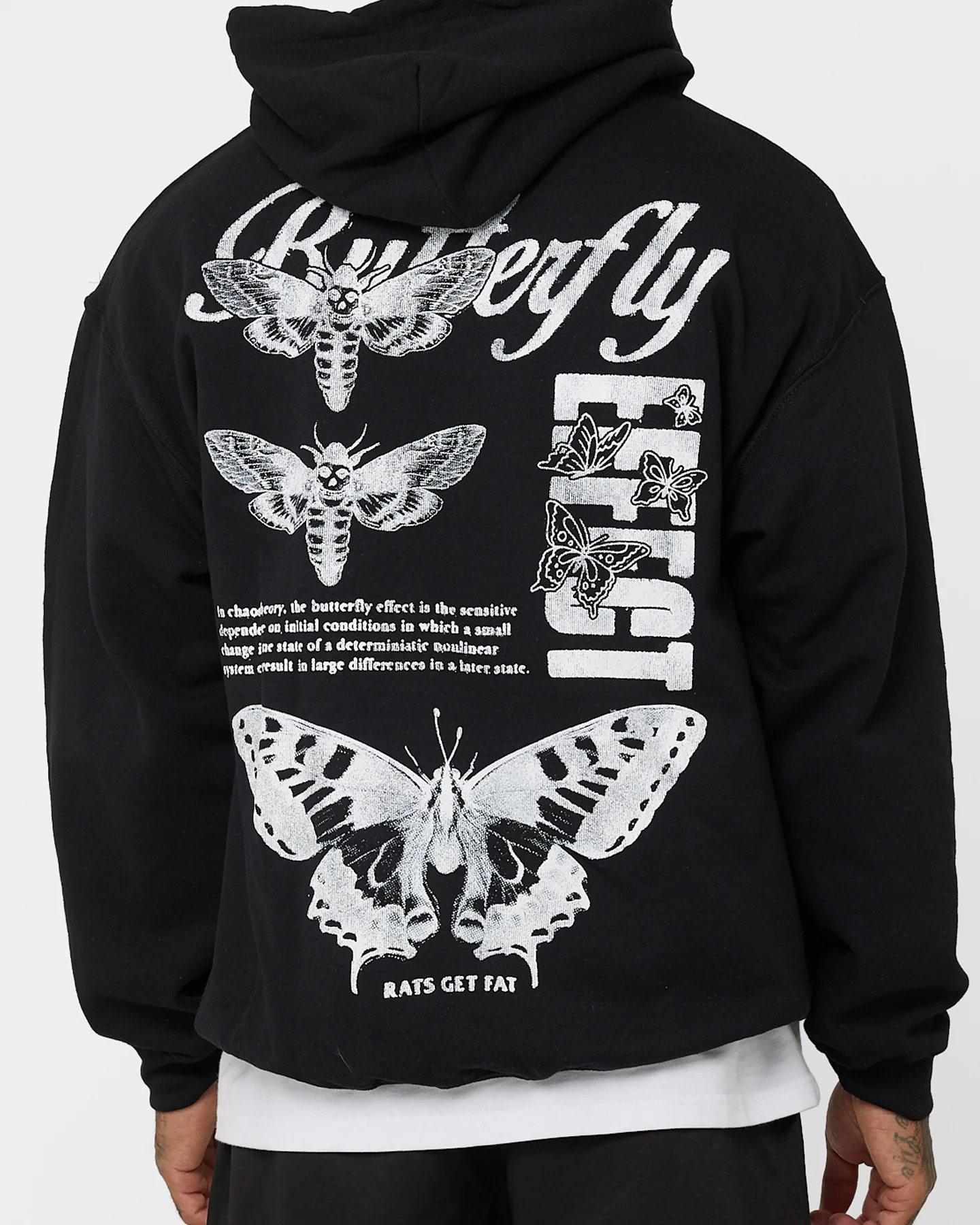 Rats Get Fat Butterfly Effect Hoodie Black - Image 5