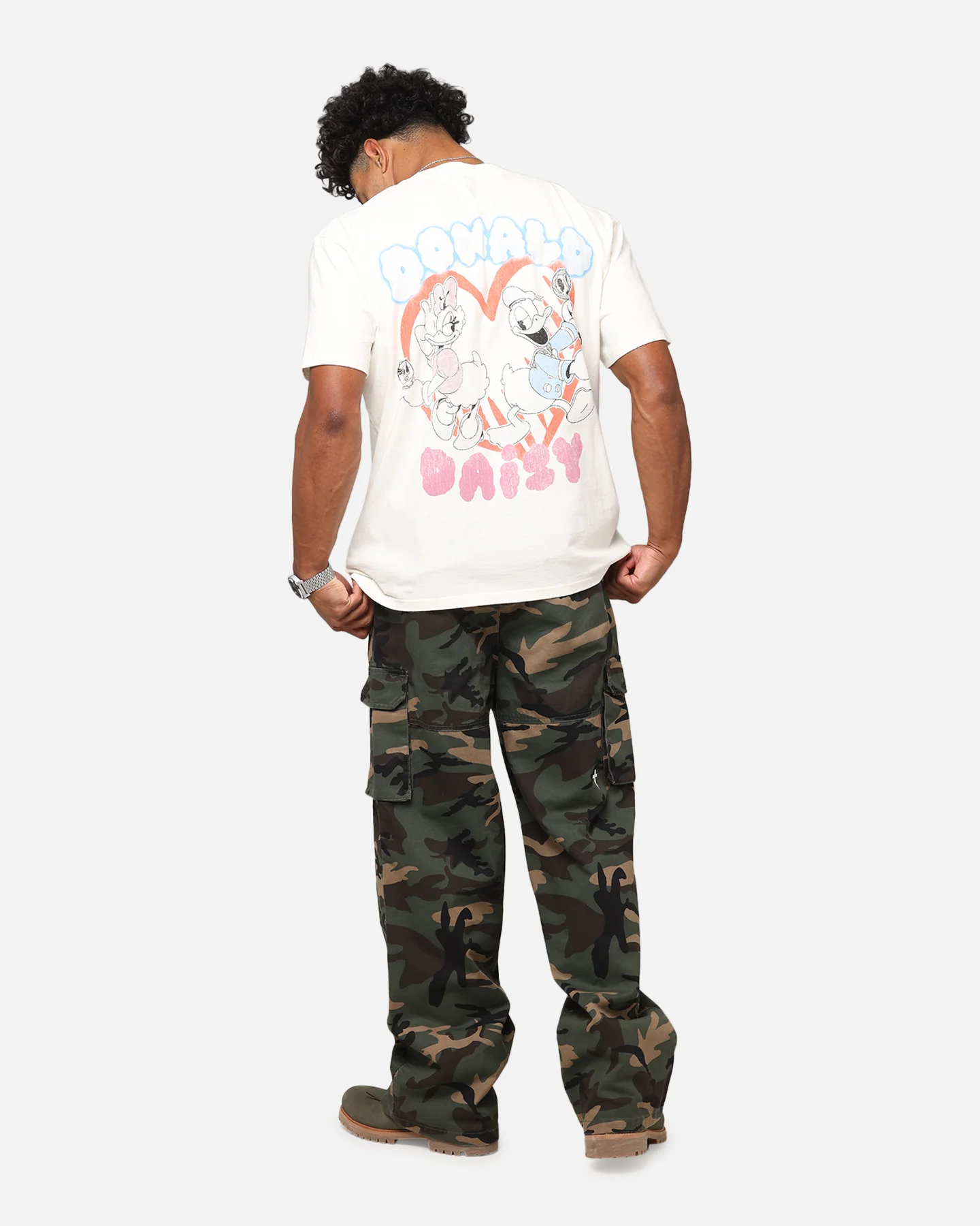 Goat Crew Disney's Daisy Duck & Donald Duck Heavyweight T-Shirt Off White - Image 3