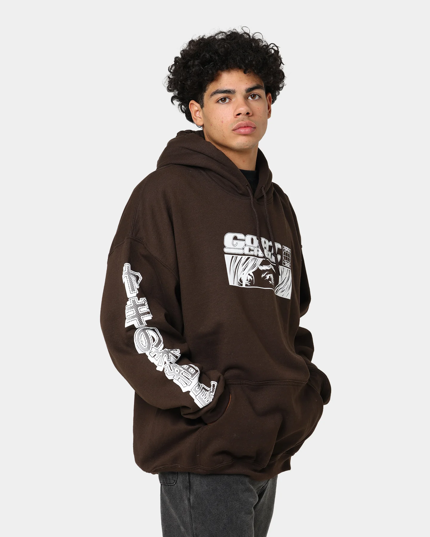 Goat Crew Harajuku Hoodie Brown - Image 2