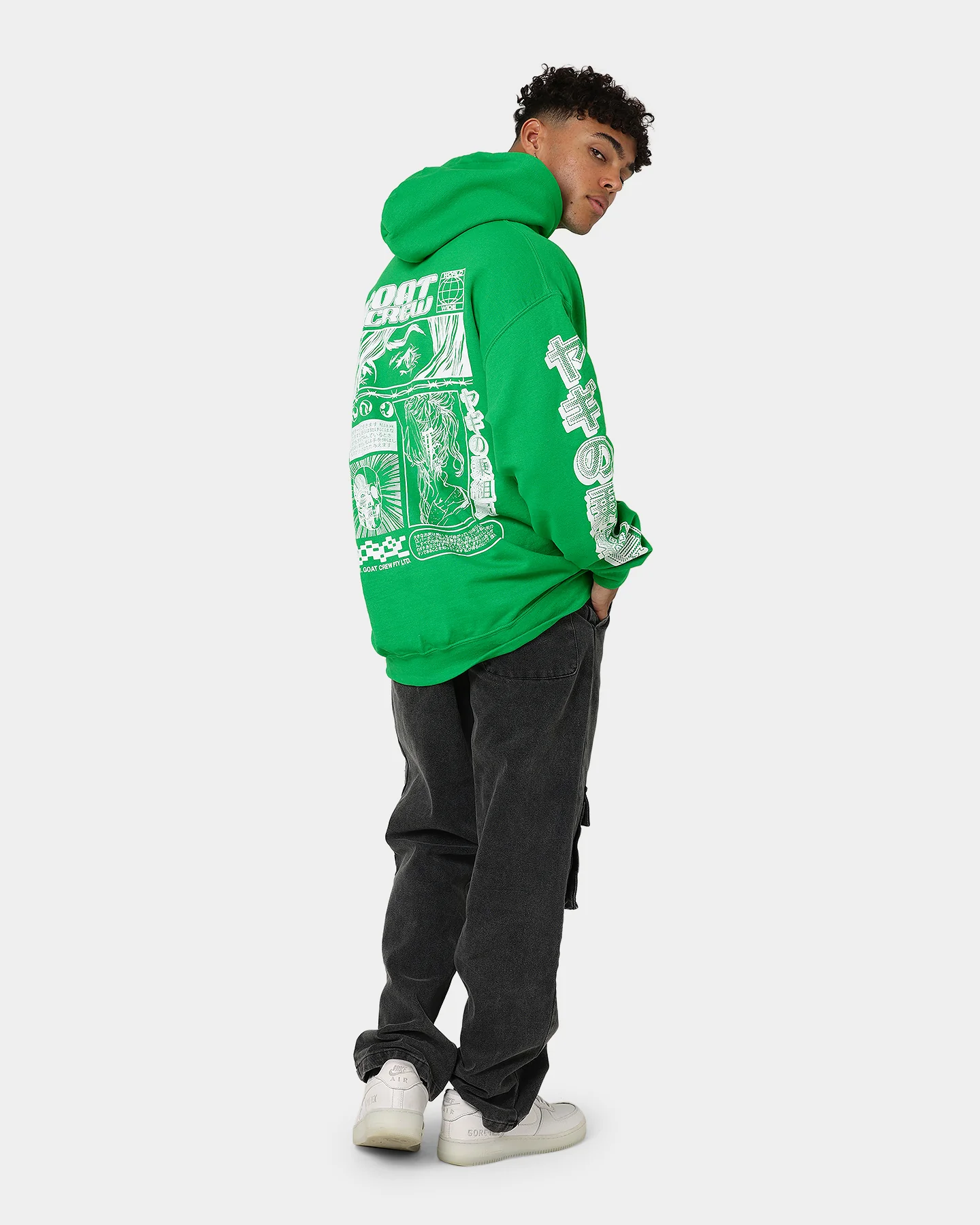Goat Crew Harajuku Hoodie Green - Image 3