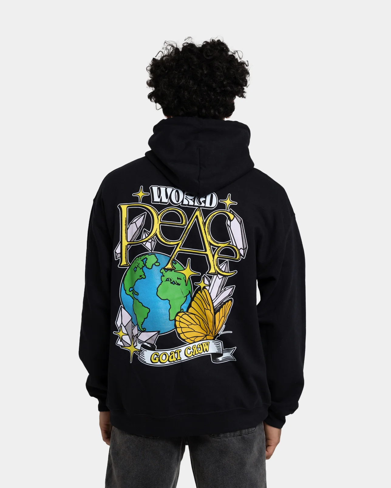 Goat Crew World Peace Hoodie Black - Image 5