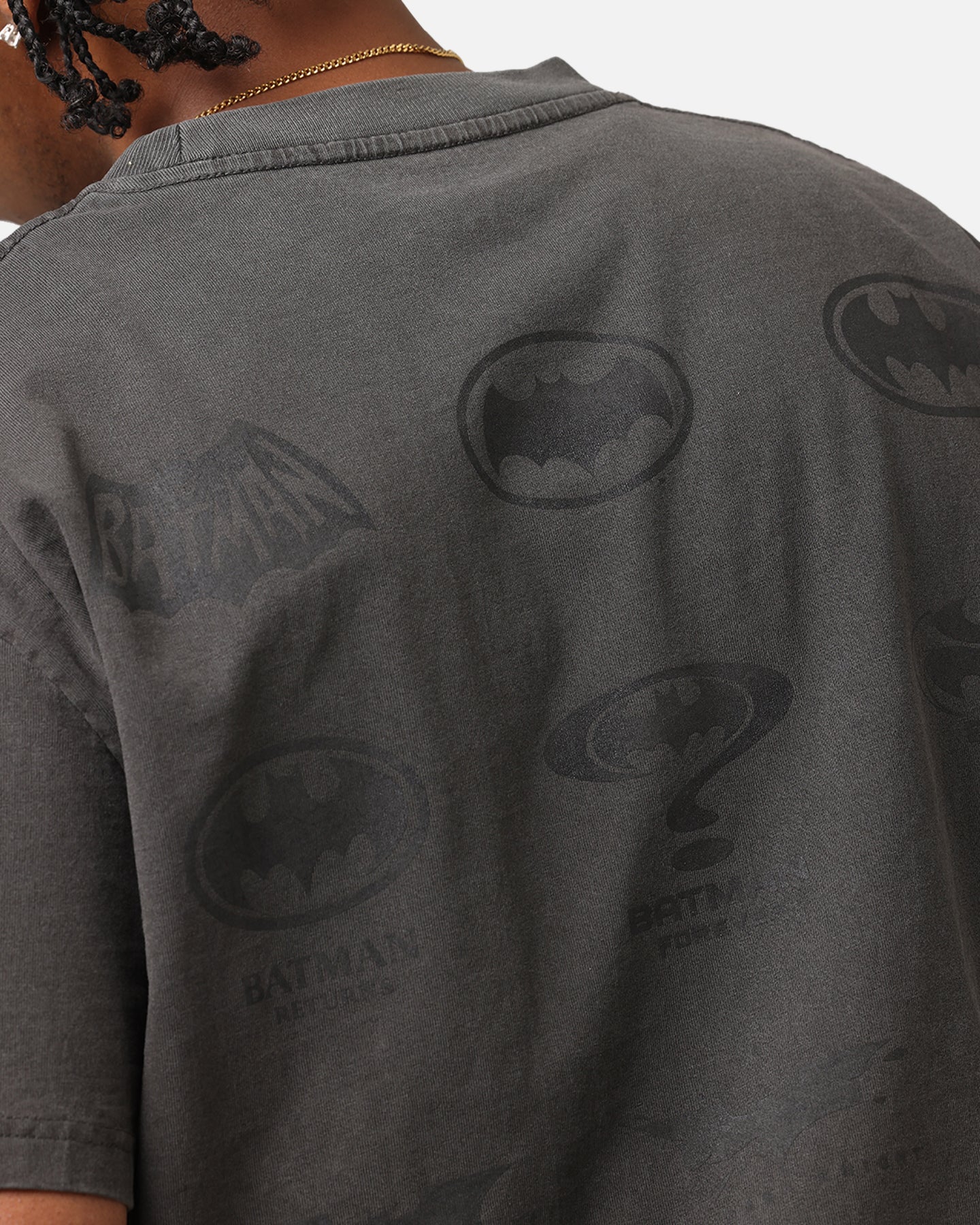Goat Crew X DC Batman Batman Logos Heavy T-Shirt Black Wash - Image 7