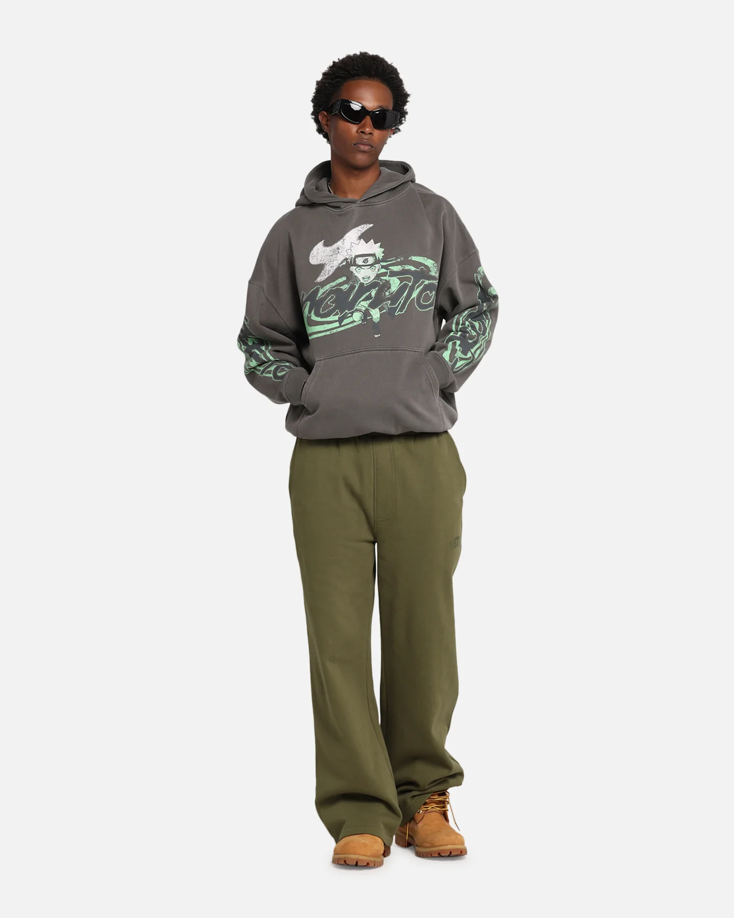 Goat Crew X Naruto Sage Mode Premium Hoodie Washed Charcoal - Image 2