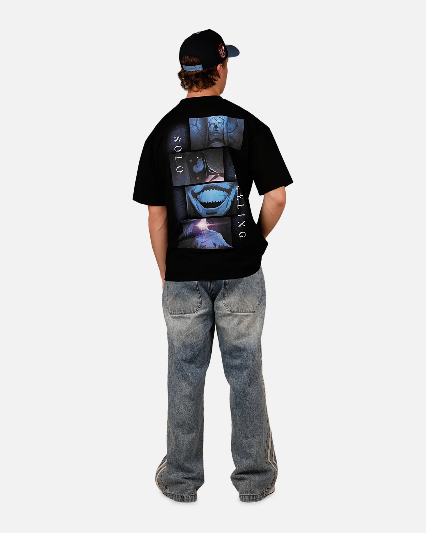 Goat Crew X Solo Leveling Statue Of God Vintage T-Shirt Black - Image 6