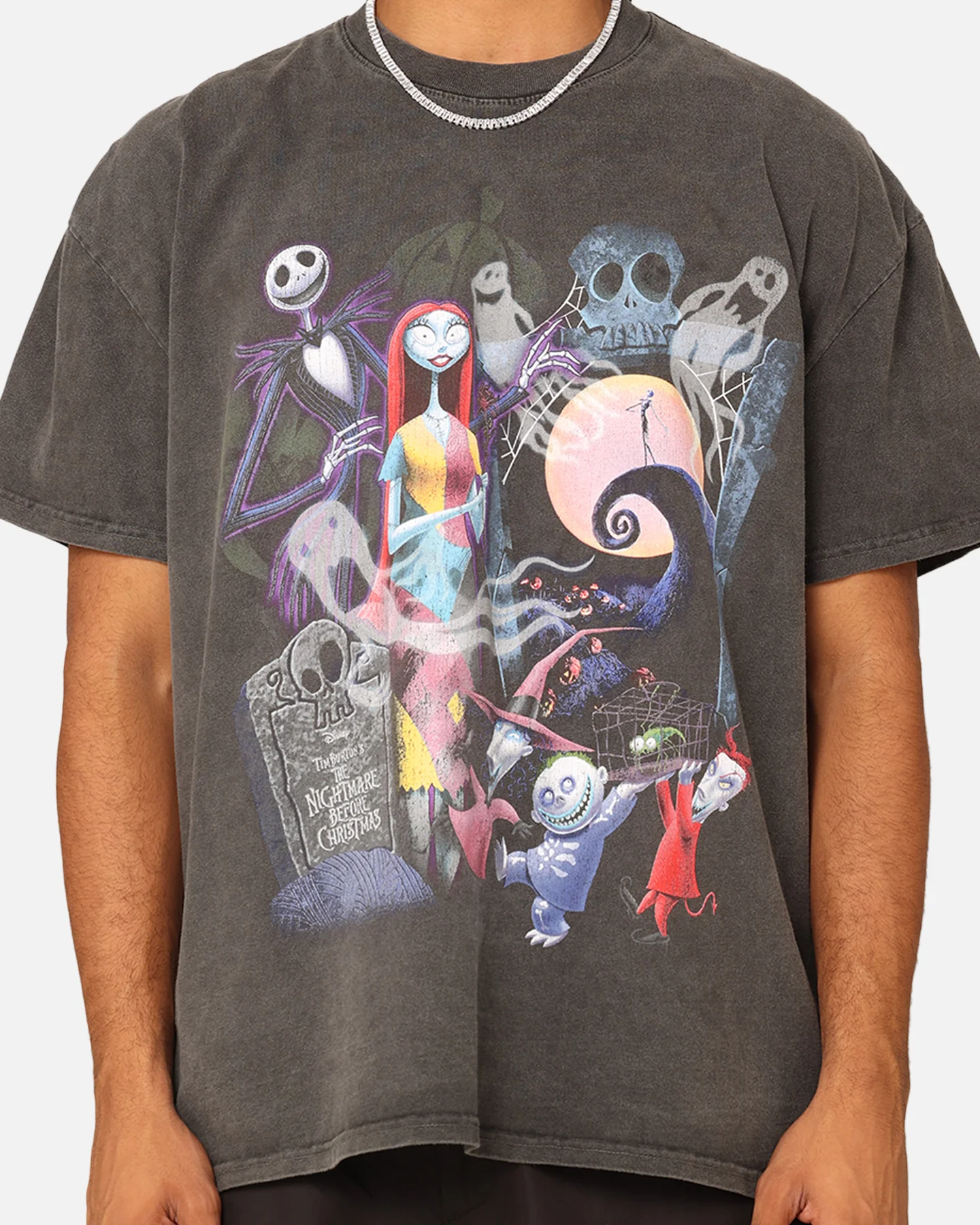 Goat Crew X The Nightmare Before Christmas Group Heavyweight Vintage T-Shirt Black Wash - Image 4