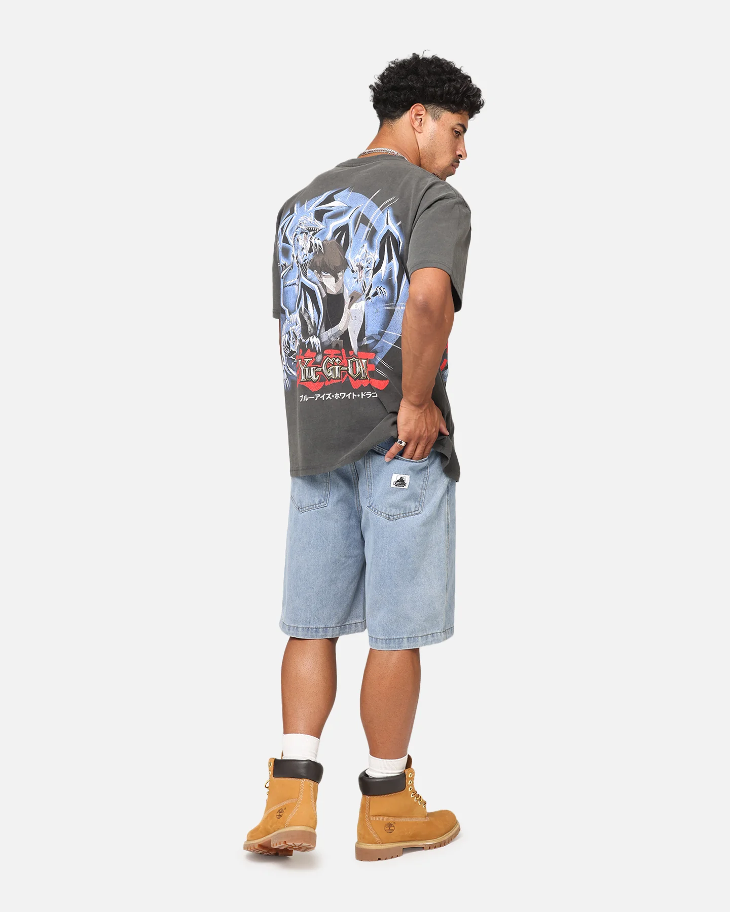 Goat Crew X Yu-Gi-Oh! Kaiba Blue Eyes Heavy T-Shirt Black Wash - Image 4