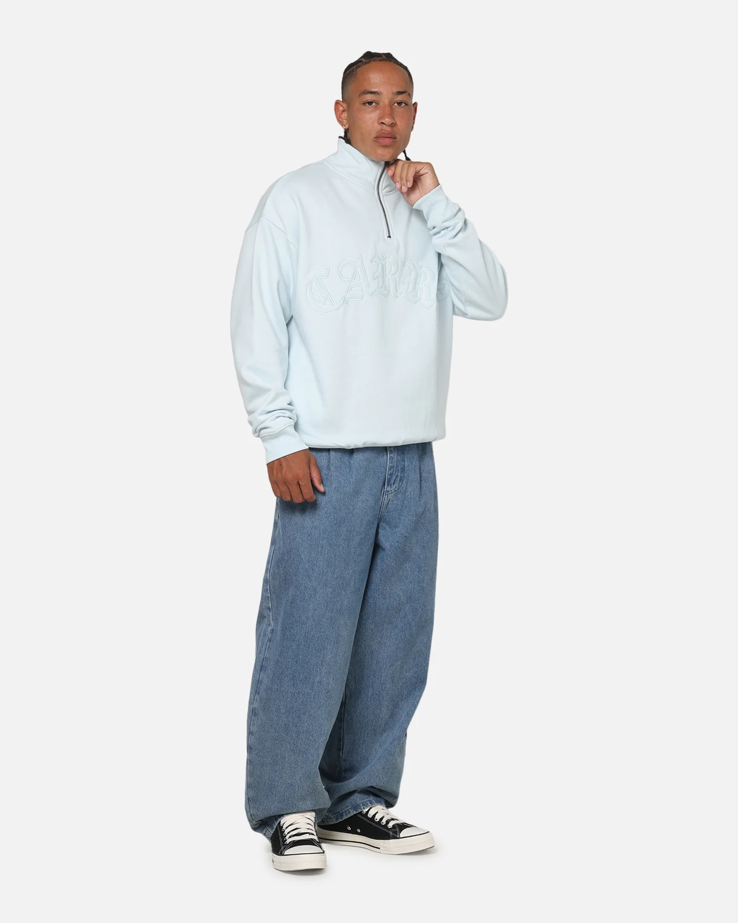 Carre Gridlock 1/4 Zip Crewneck Light Blue - Image 2
