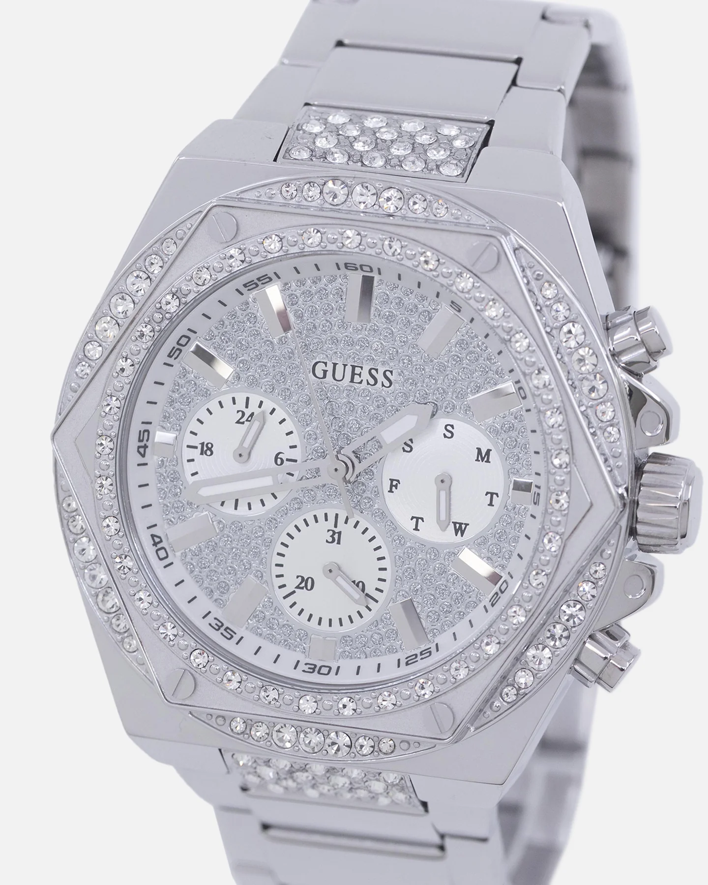 Guess Mainline Fury Glitz Bracelet Watch Silver - Image 13