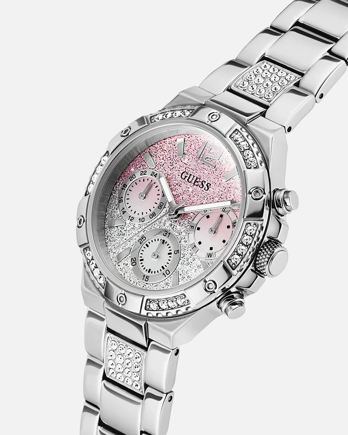 Guess Mainline Harlow Pink Silver Bracelet Watch Silver - Image 2