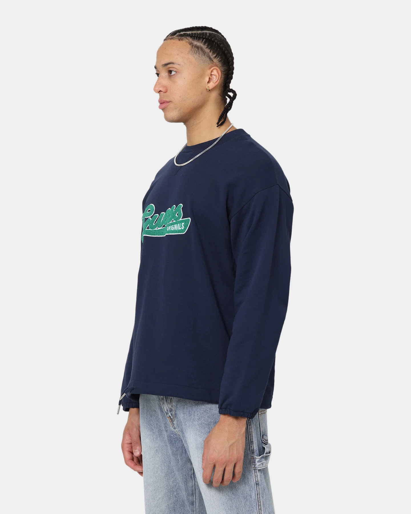 Guess Originals Go Collegiate Crewneck Blackened Blue - Image 5