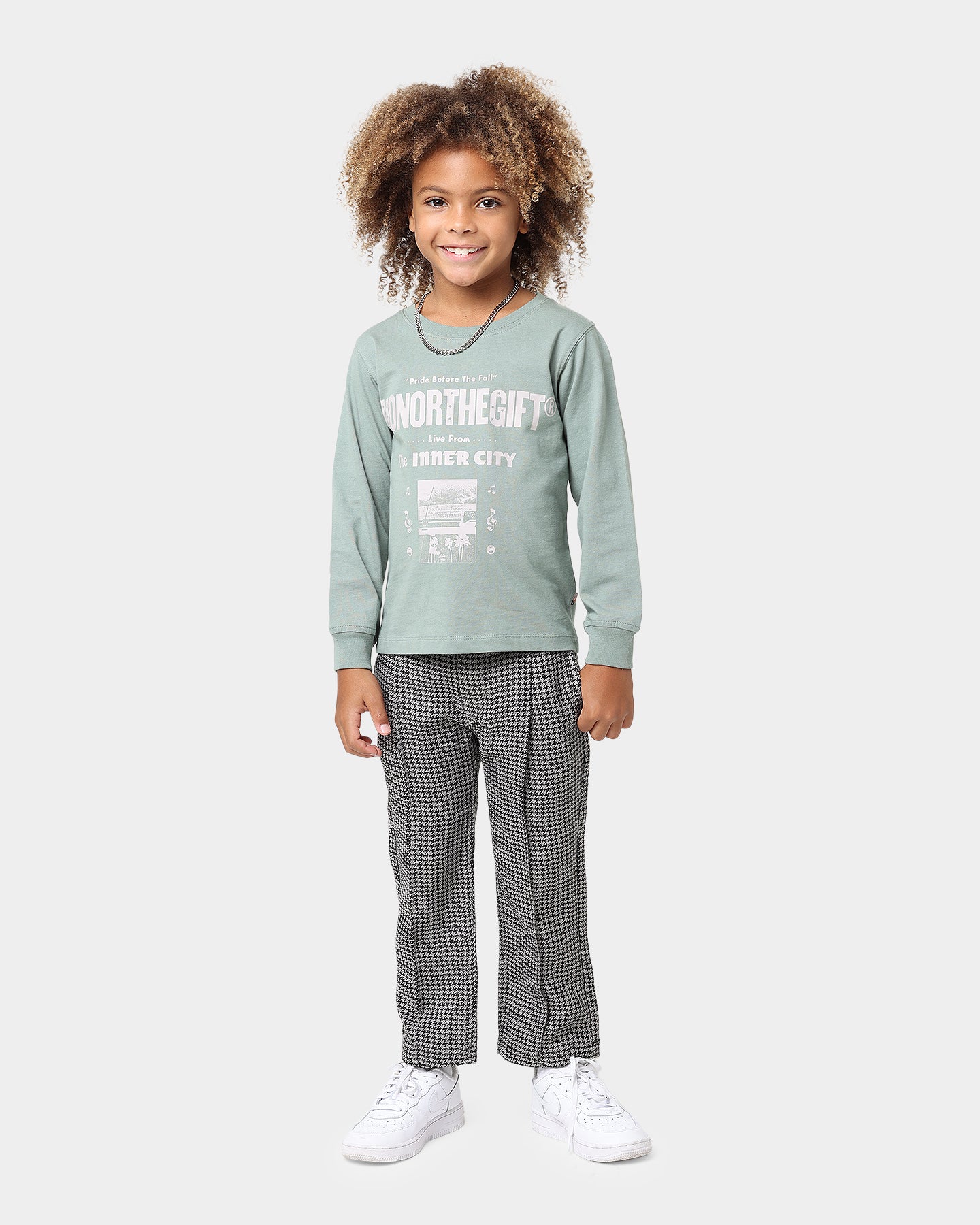 Honor The Gift Kids' Holiday Houndstooth Pants Bronze - Image 3