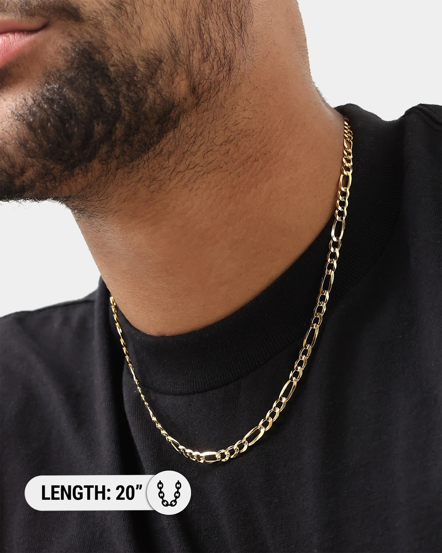 House Of Auric 4.8mm Figaro Chain 18K Gold Vermeil - Image 6