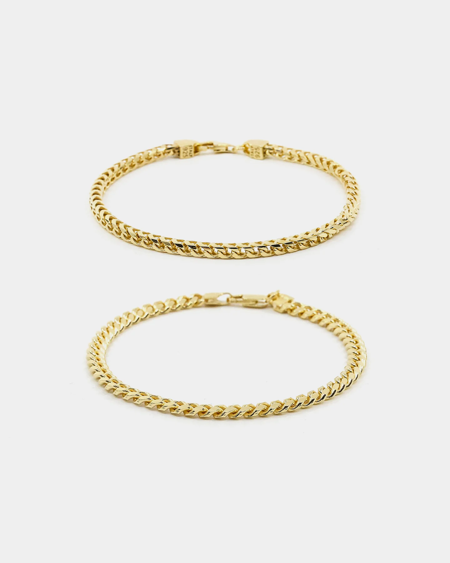 House Of Auric Cuban & Franco Stack Bracelet Set 18k Gold Vermeil - Image 2