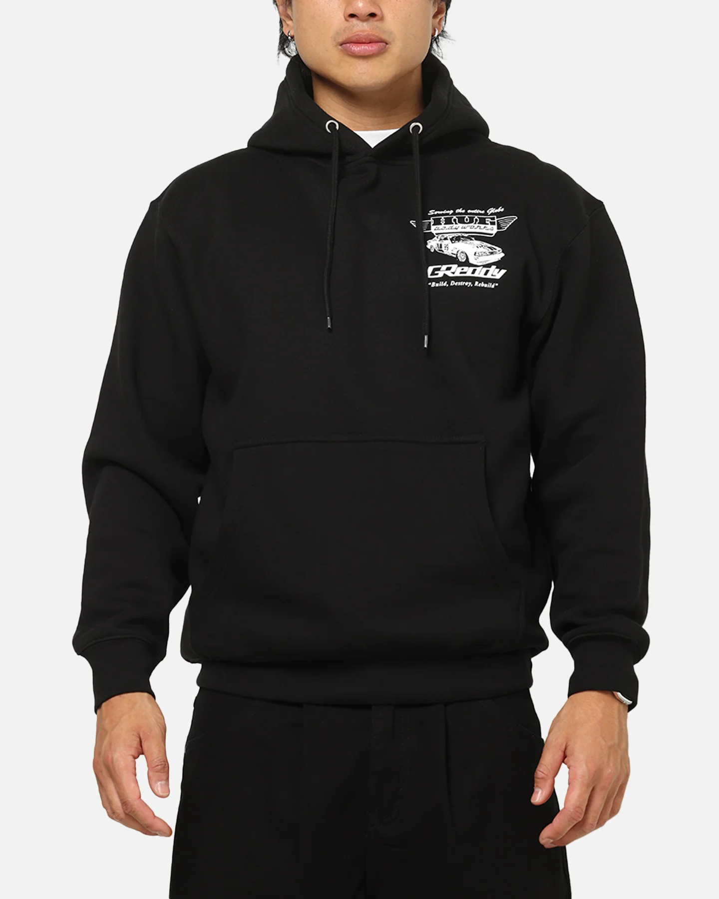 Huf X Greddy Body Works Hoodie Black - Image 2