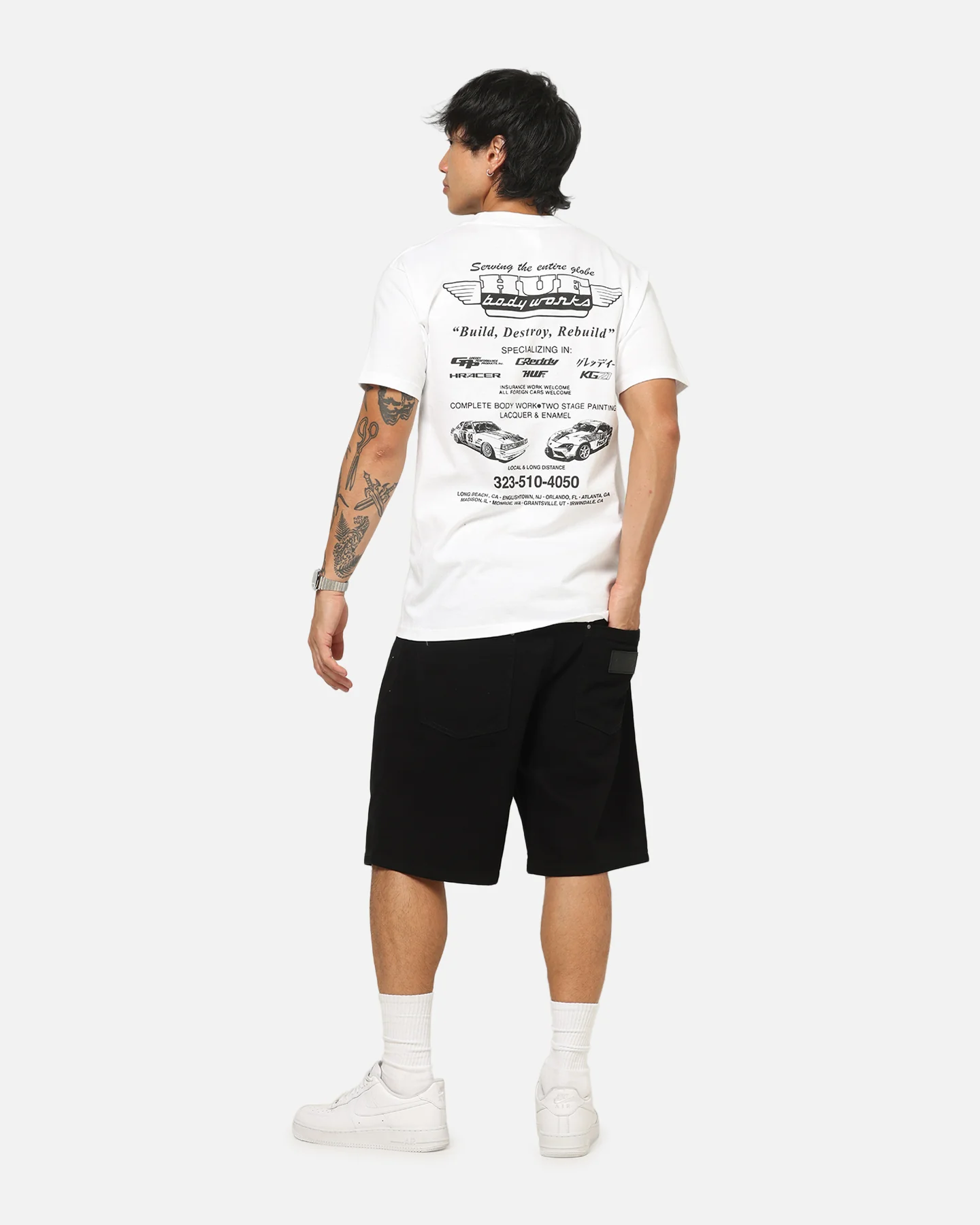 Huf X Greddy Body Works T-Shirt White - Image 3