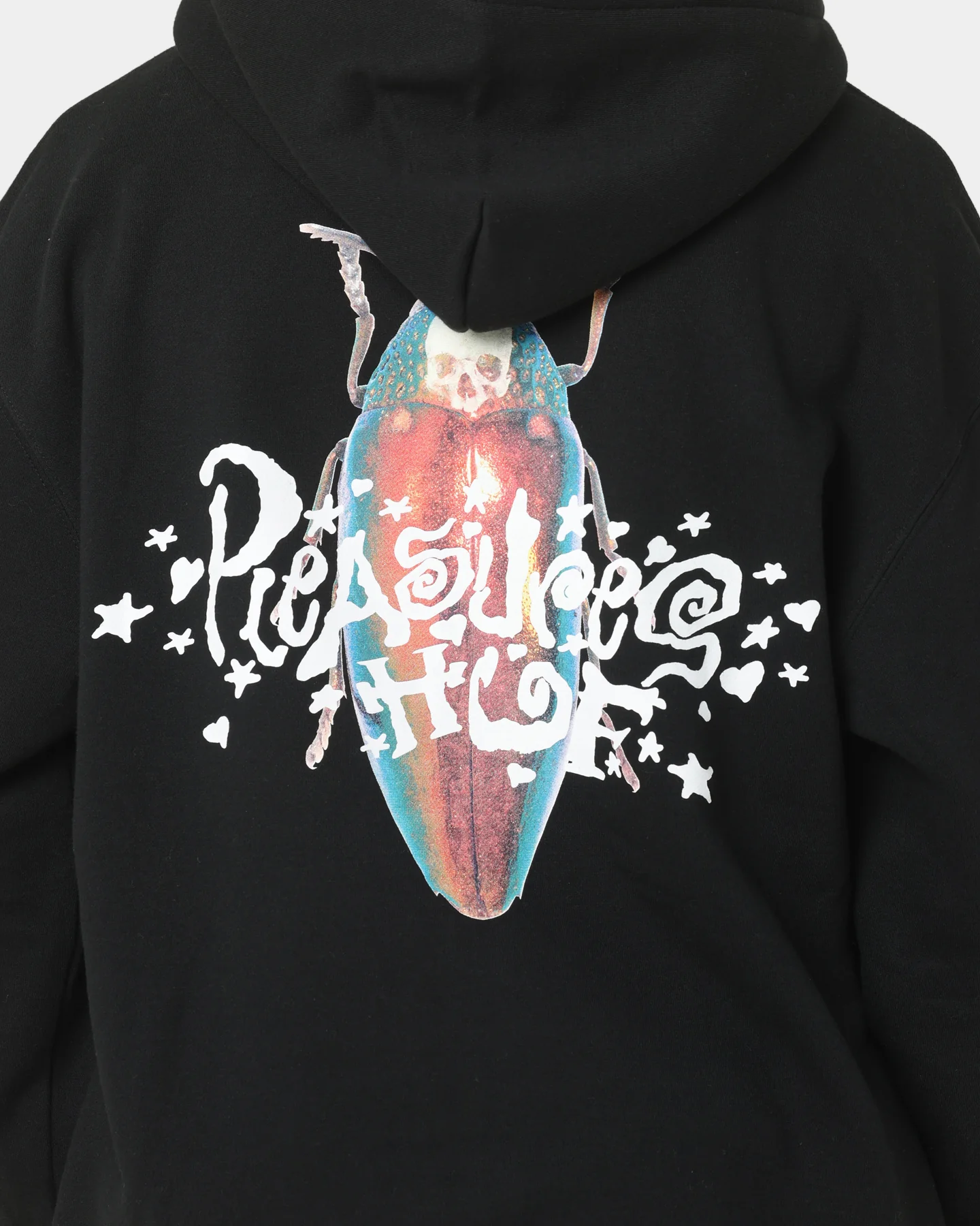 HUF X Pleasures Beetle Pullover Hoodie Black - Image 4
