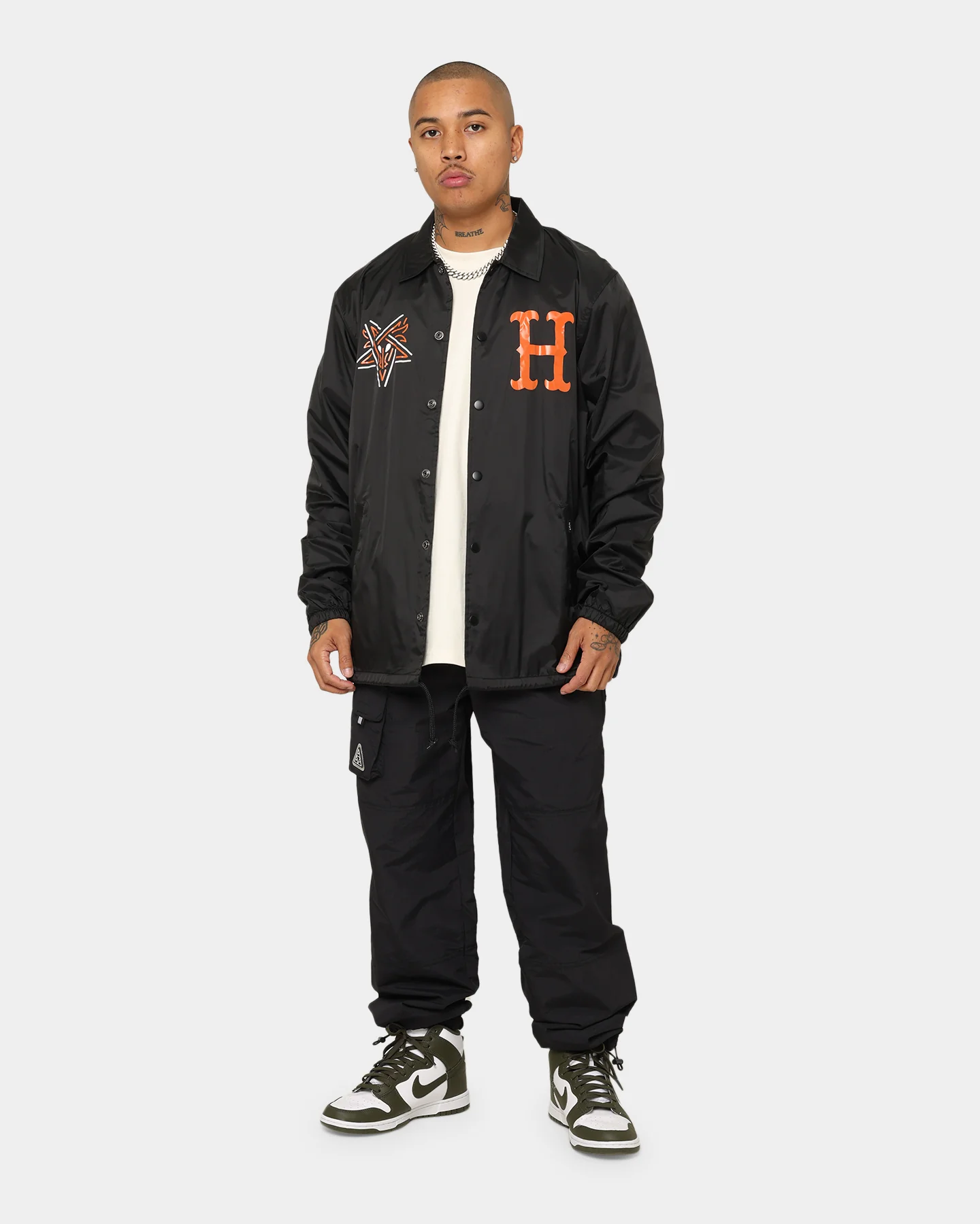 HUF X Thrasher Split Coaches Jacket Black - Image 3
