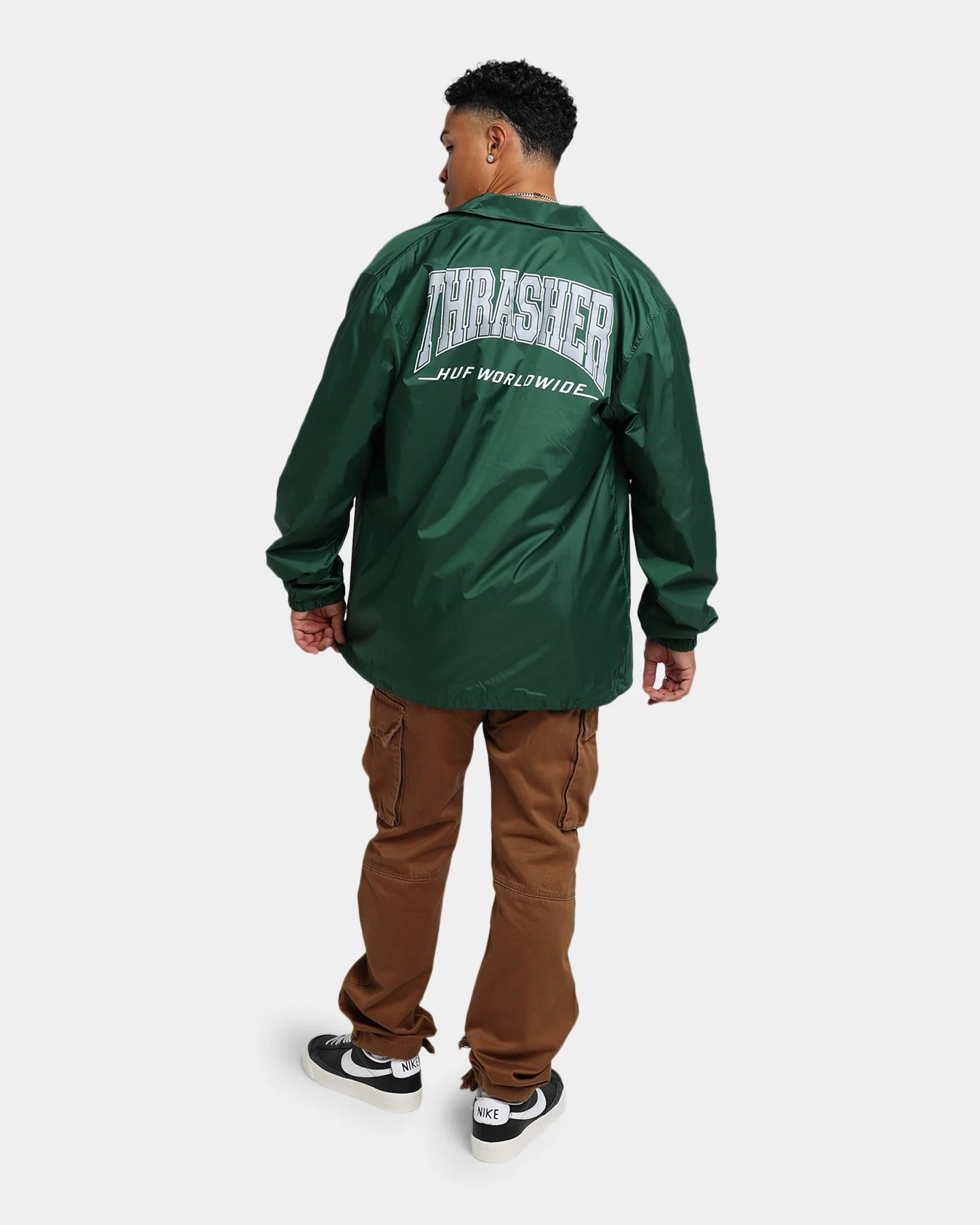HUF X Thrasher Split Coaches Jacket Forest Green - Image 7