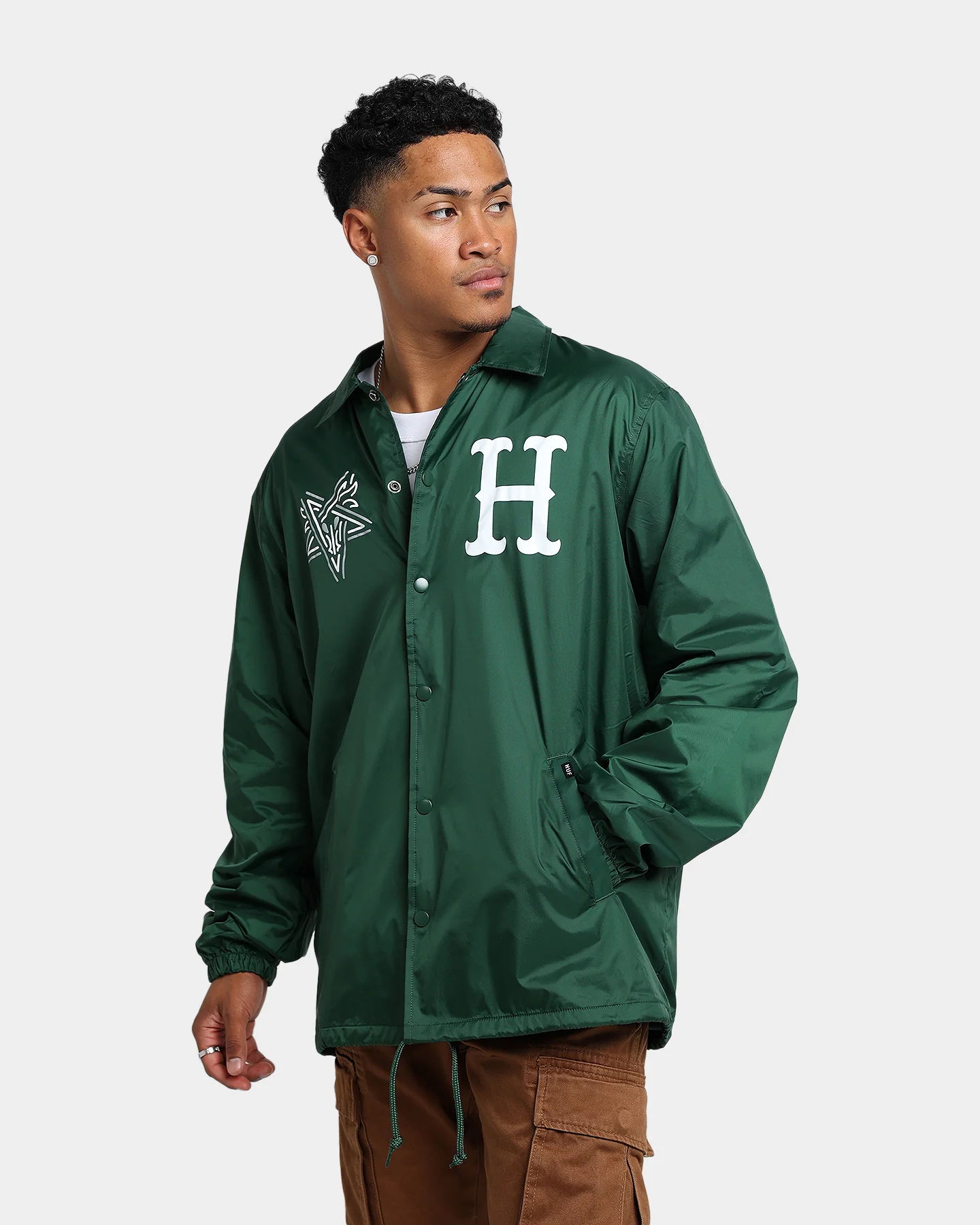 HUF X Thrasher Split Coaches Jacket Forest Green - Image 8
