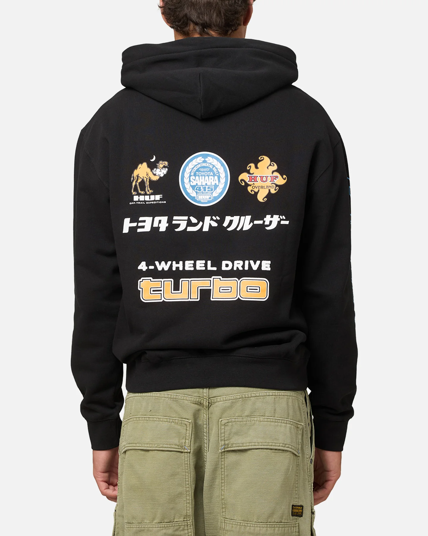 Huf X Toyota Sahara Rally Pullover Hoodie Black - Image 2