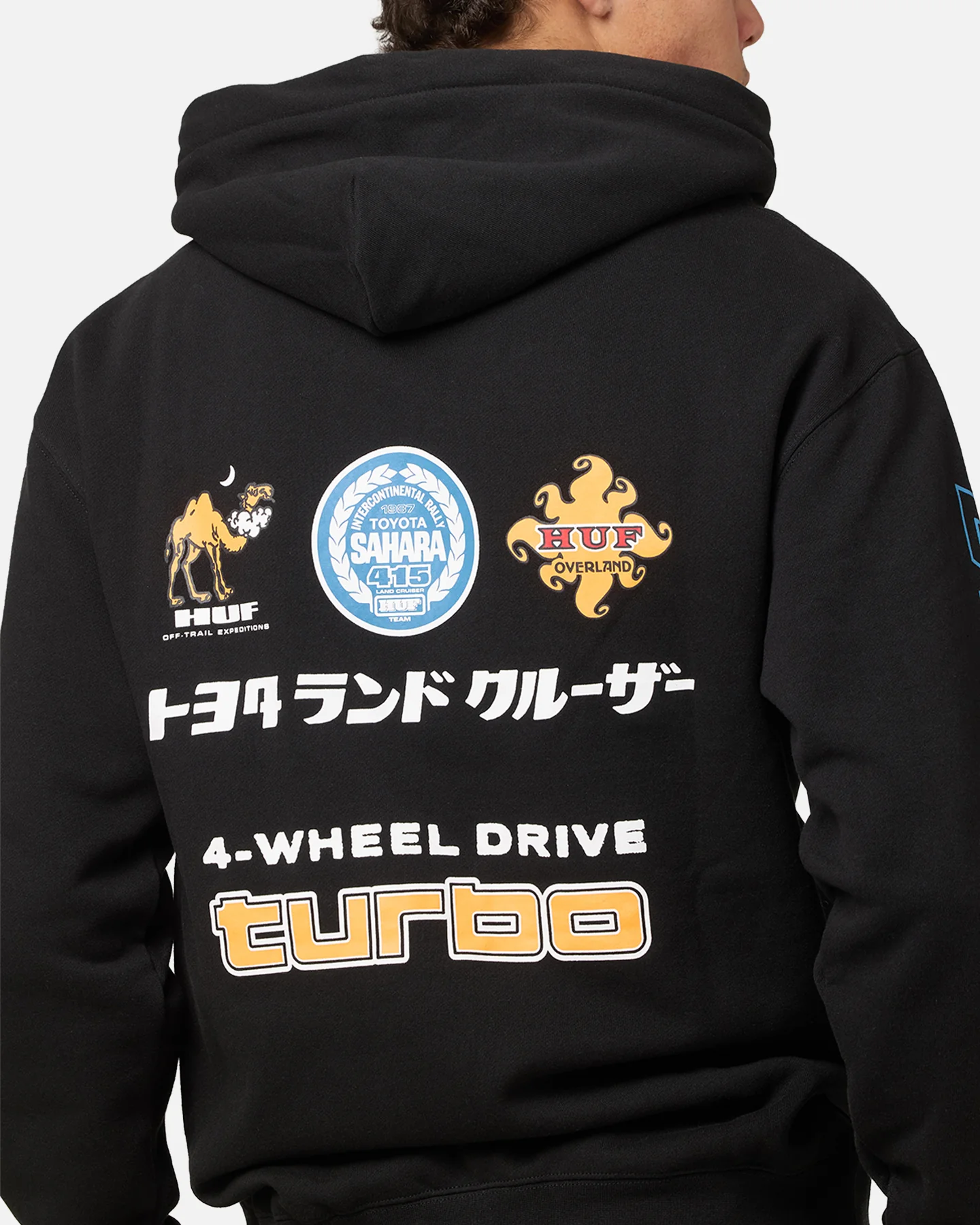 Huf X Toyota Sahara Rally Pullover Hoodie Black - Image 7