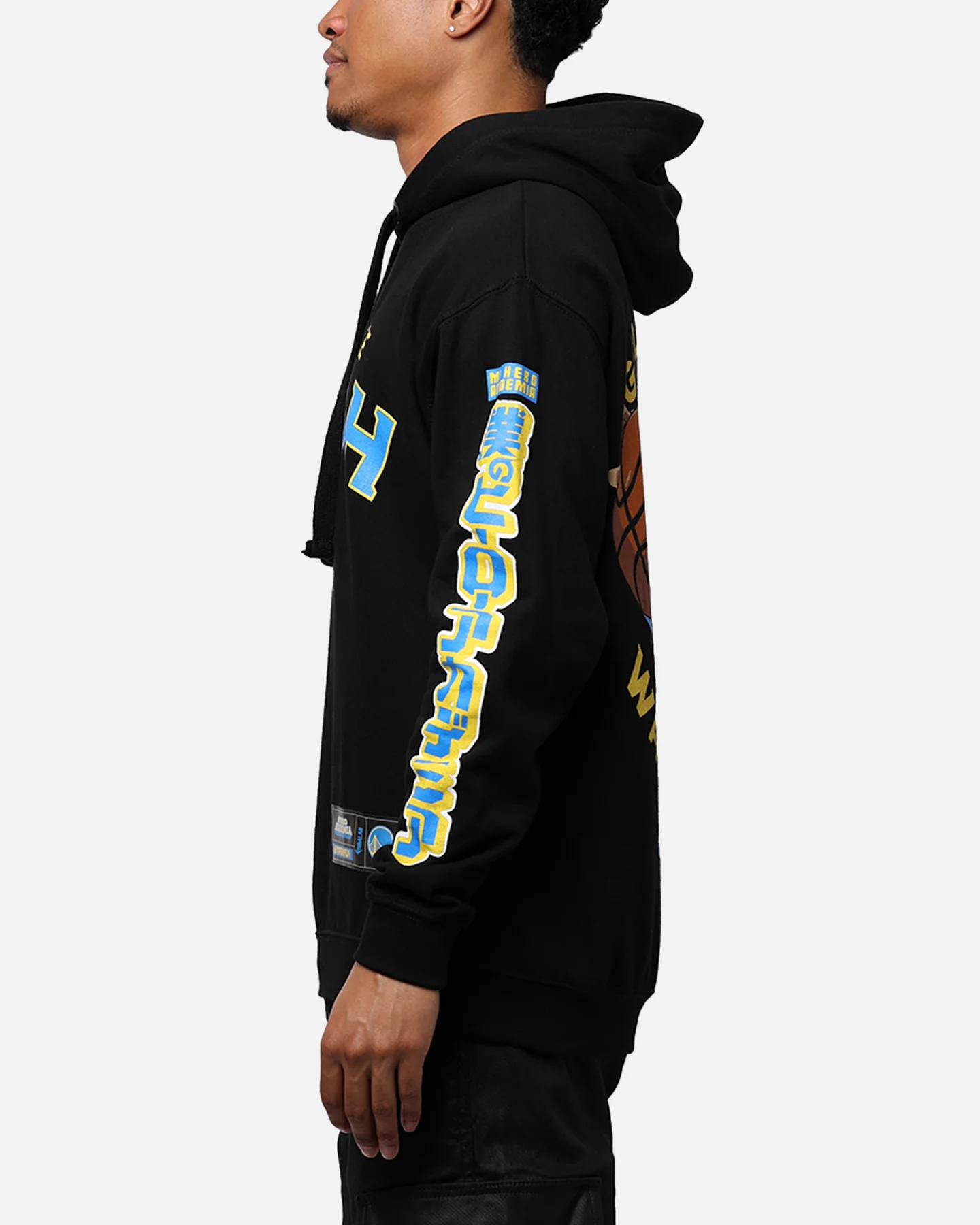 Hyperfly X My Hero Academia X NBA Golden State Warriors Hoodie Black - Image 4