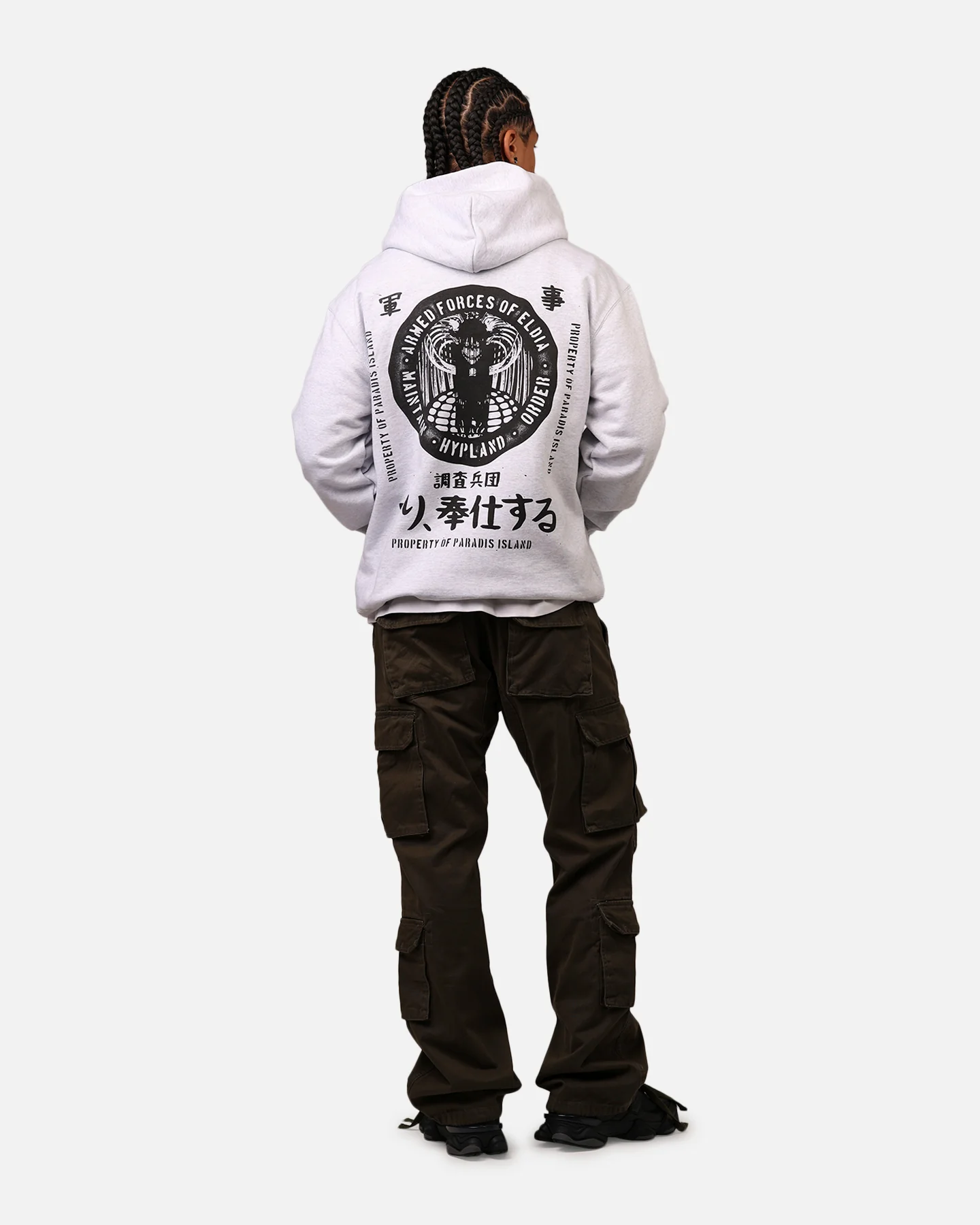 Hypland X Attack On Titan Eldia Hoodie Cement - Image 6
