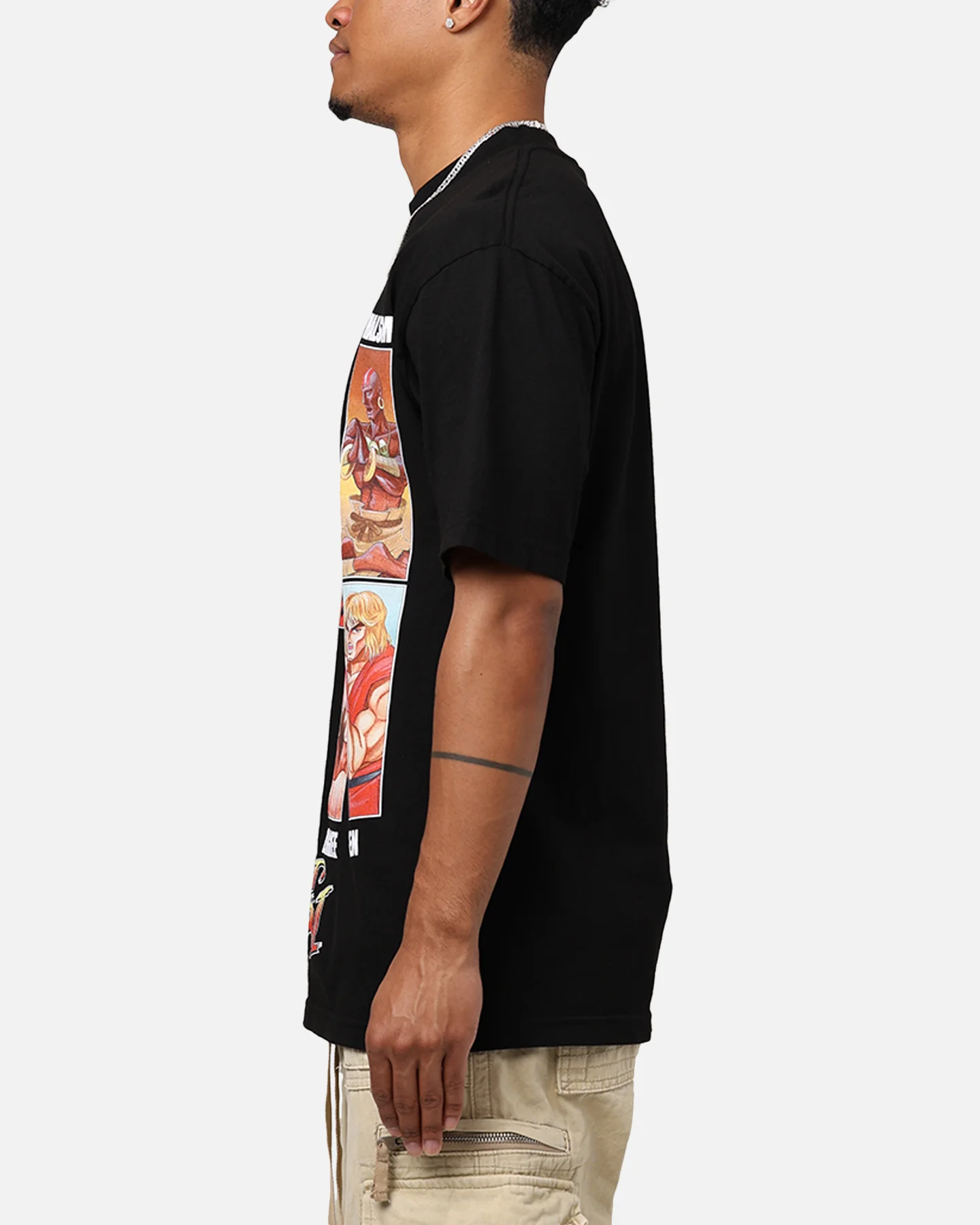 Hypland X Street Fighter Grid T-Shirt Black - Image 5