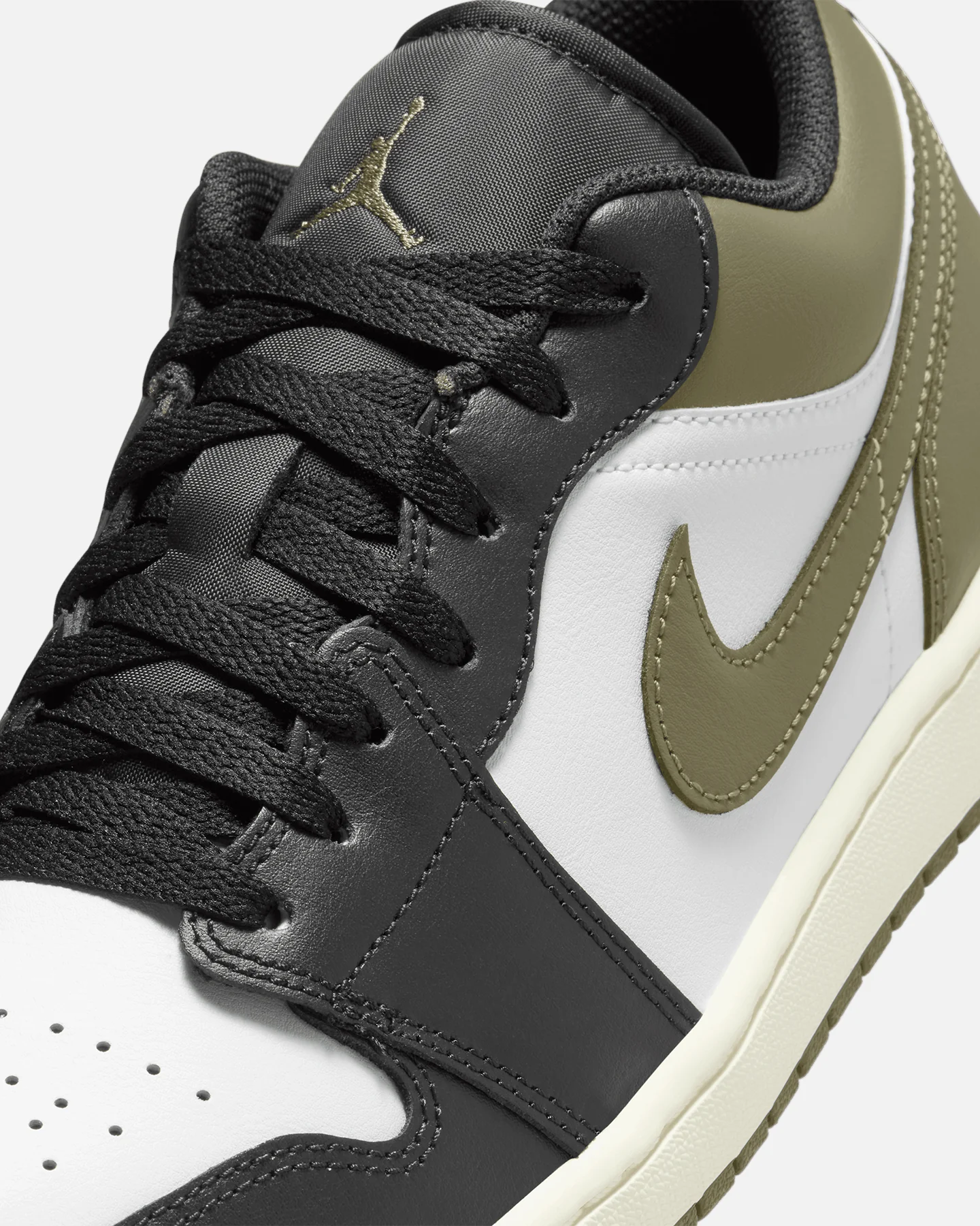 Jordan Air Jordan 1 Low "Black Toe Medium Olive" Black/White - Image 6