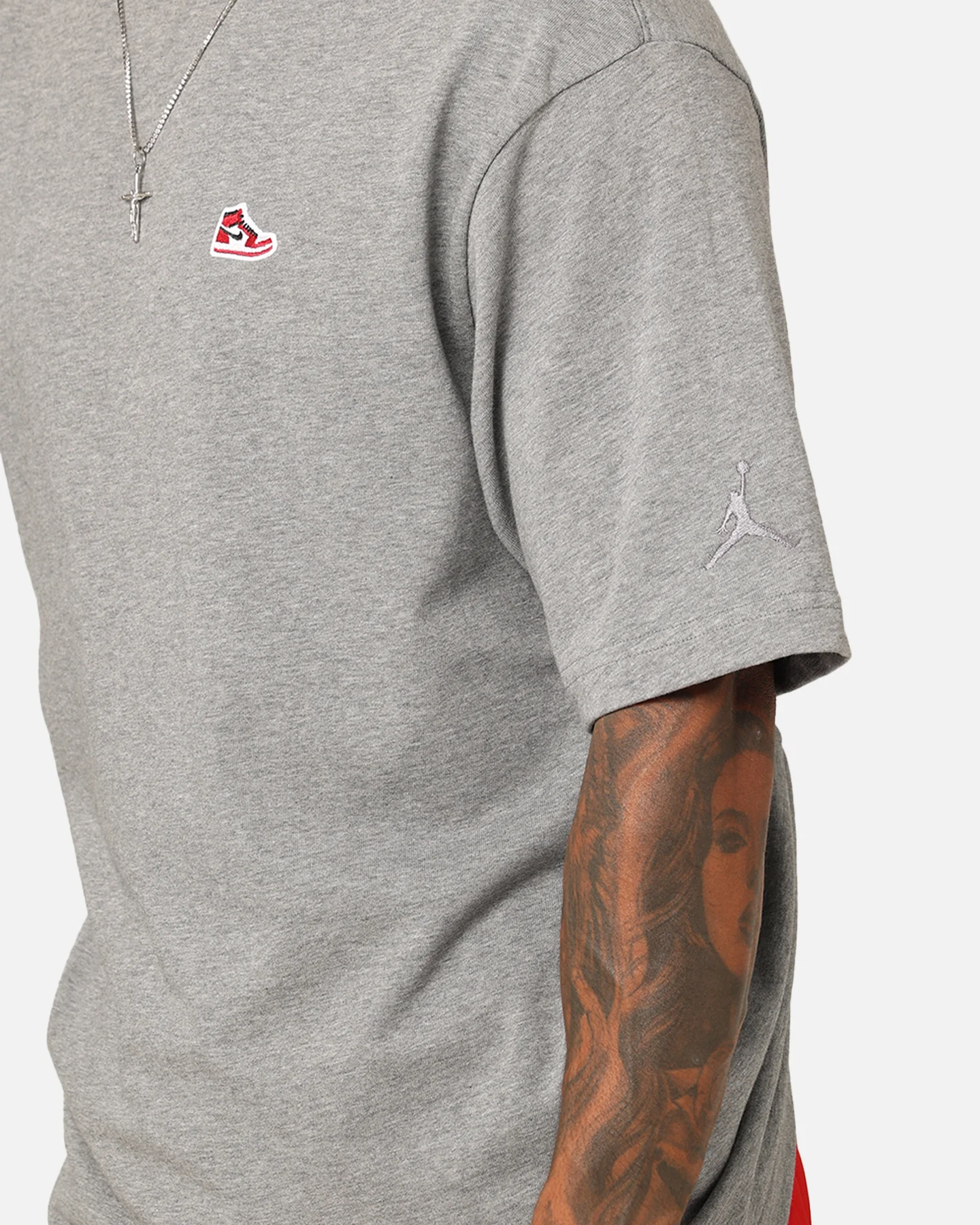Jordan Brand Sneaker Patch Crew T-Shirt Carbon Heather - Image 7