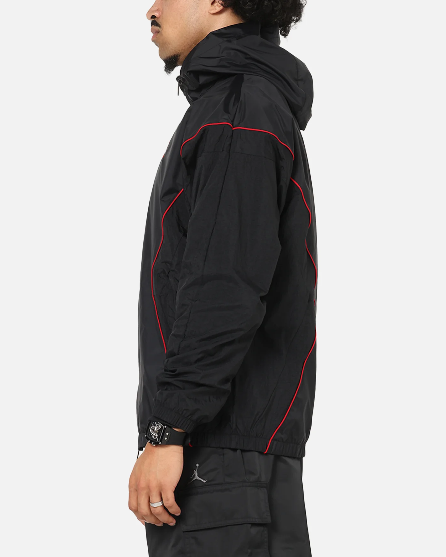 Jordan Brooklyn Draft Jacket Black/Black/Red - Image 5