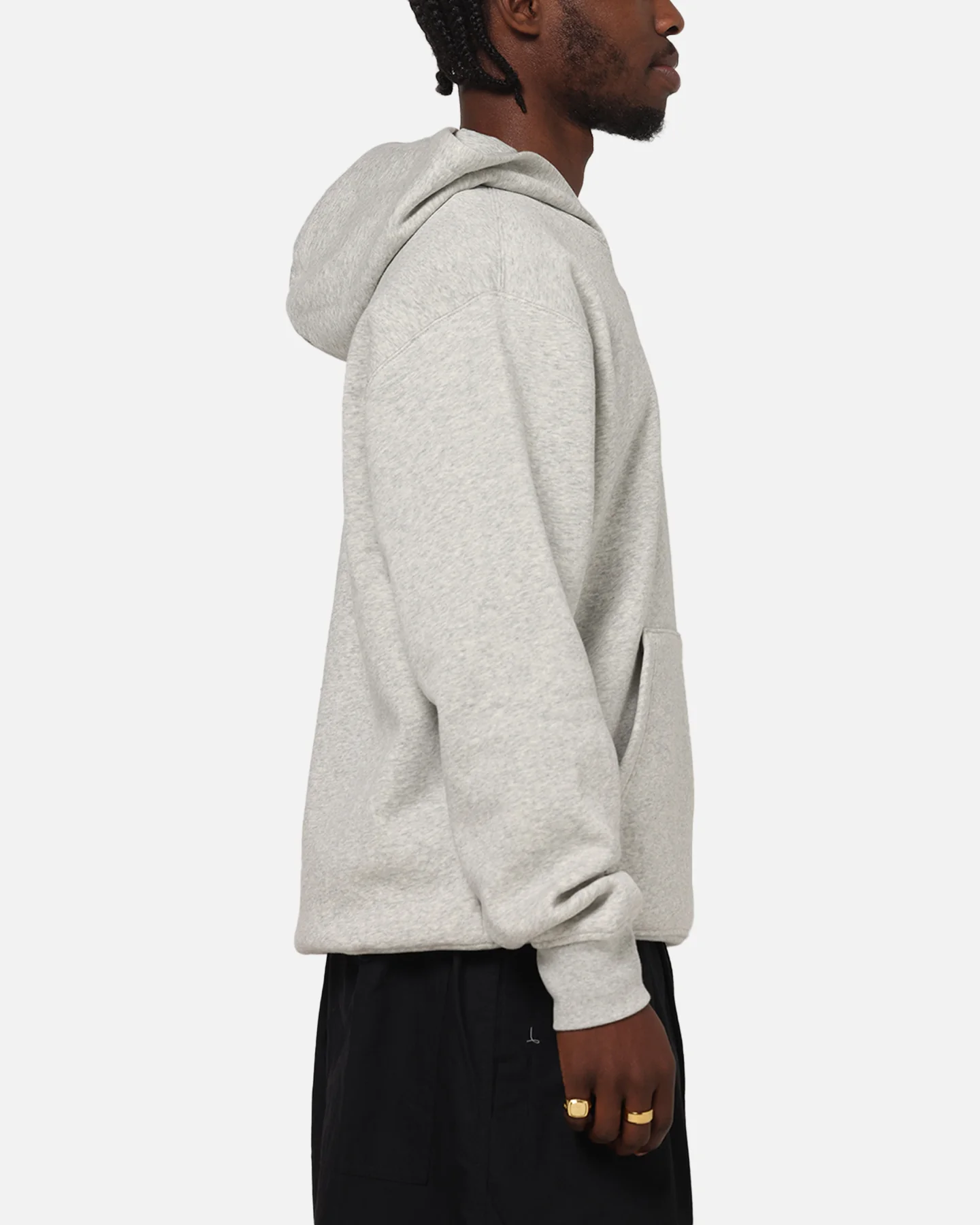 Jordan Brooklyn Fleece Pullover Hoodie Grey Heather/White - Image 4
