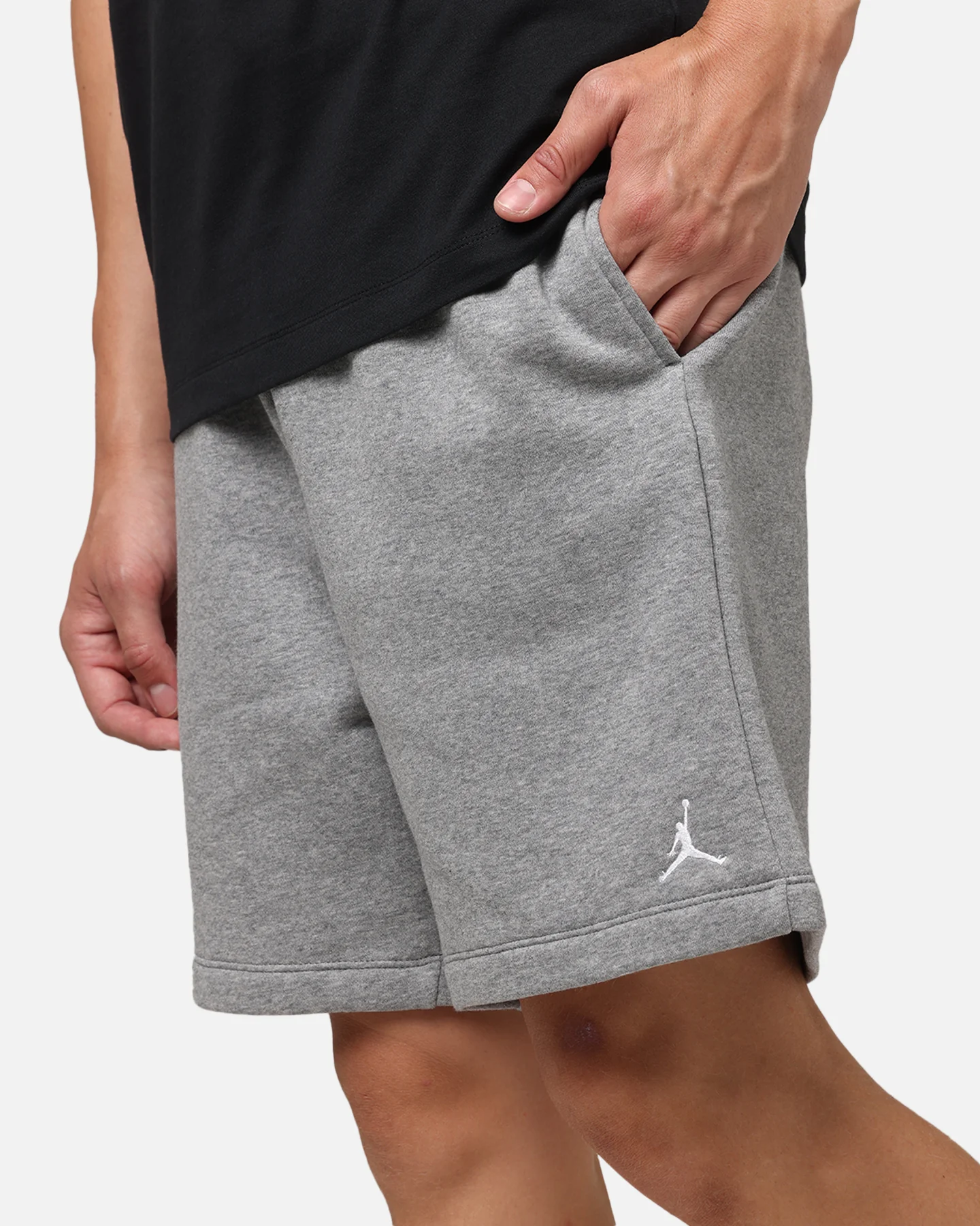 Jordan Brooklyn Fleece Shorts Carbon Heather/White - Image 3