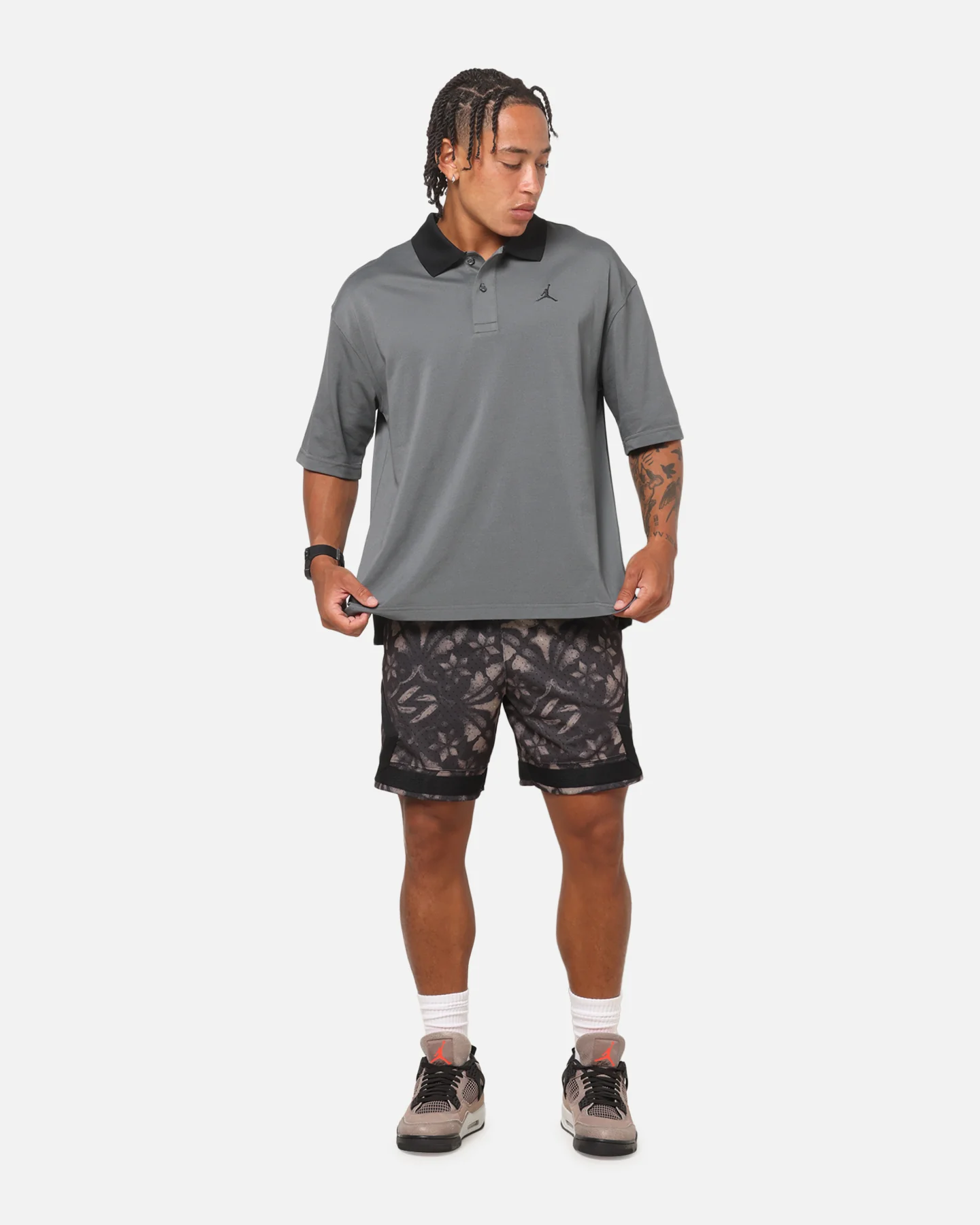 Jordan Brooklyn Polo Top Iron Grey - Image 2