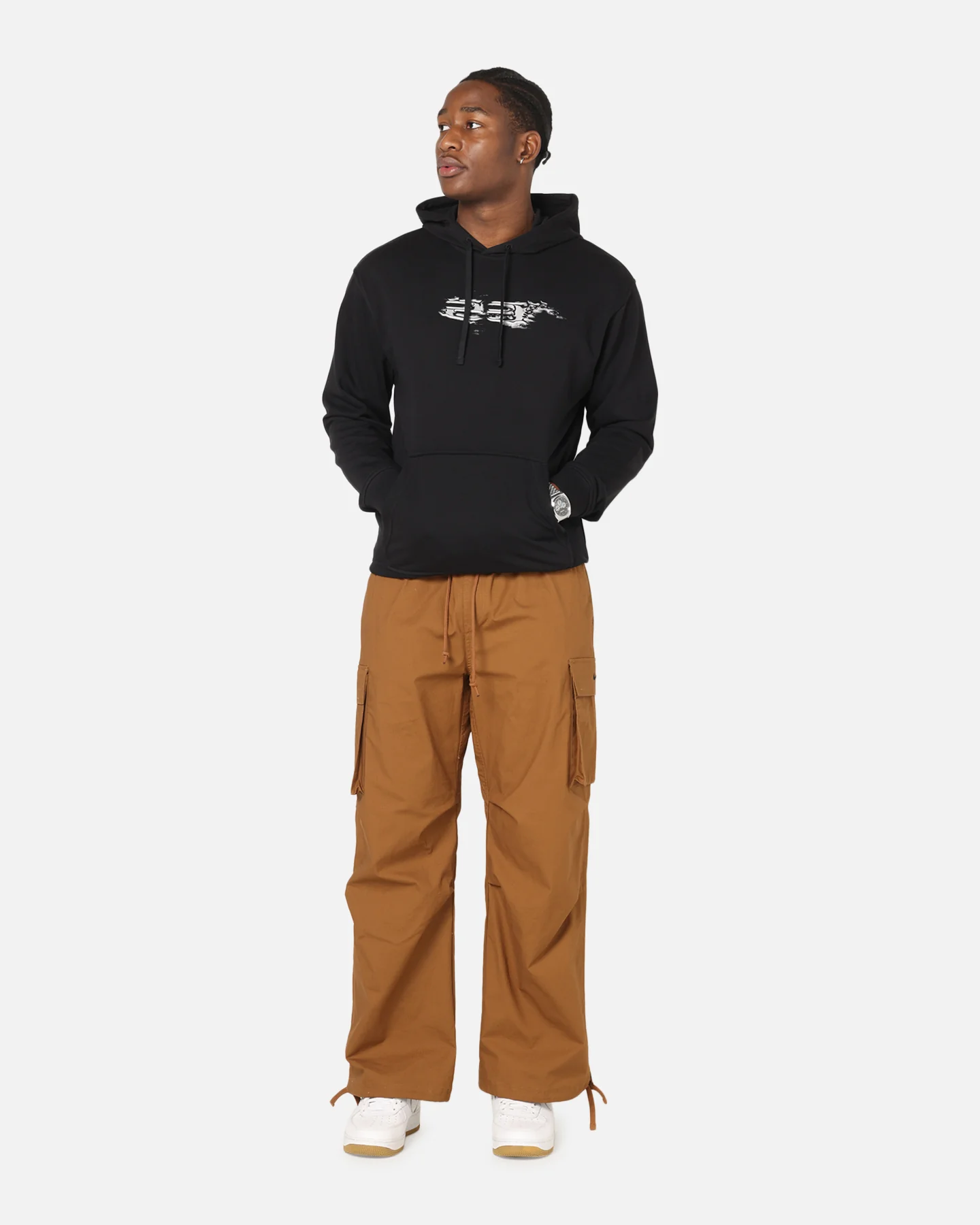 Jordan Dri-FIT Graphic Pullover Hoodie Black/White - Image 4
